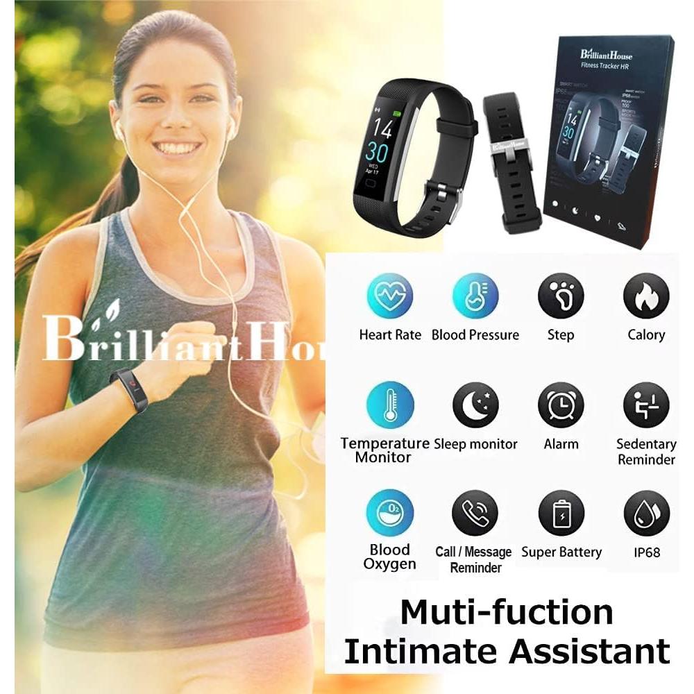 Rastreador de Fitness BrilliantHouse S5 con Monitor de Frecuencia Cardíaca y Sueño