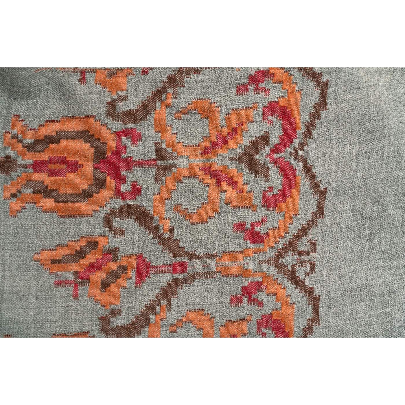 Chal de Meditación Om Shanti Crafts Gris 213x107 cm Lana