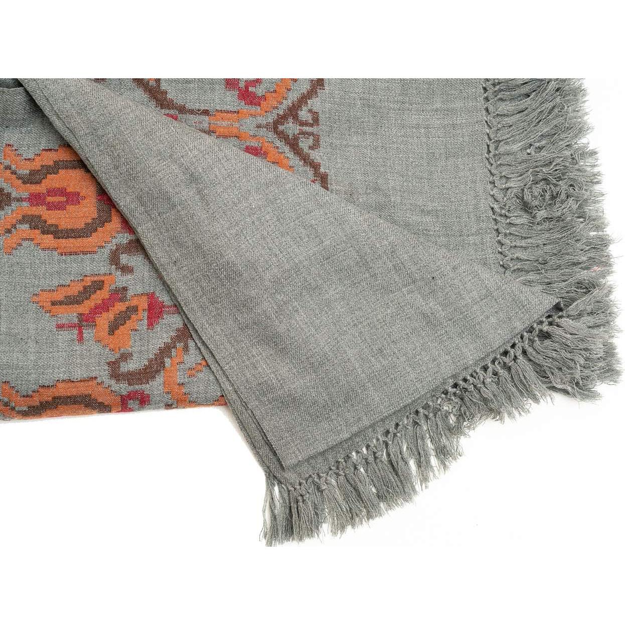 Chal de Meditación Om Shanti Crafts Gris 213x107 cm Lana