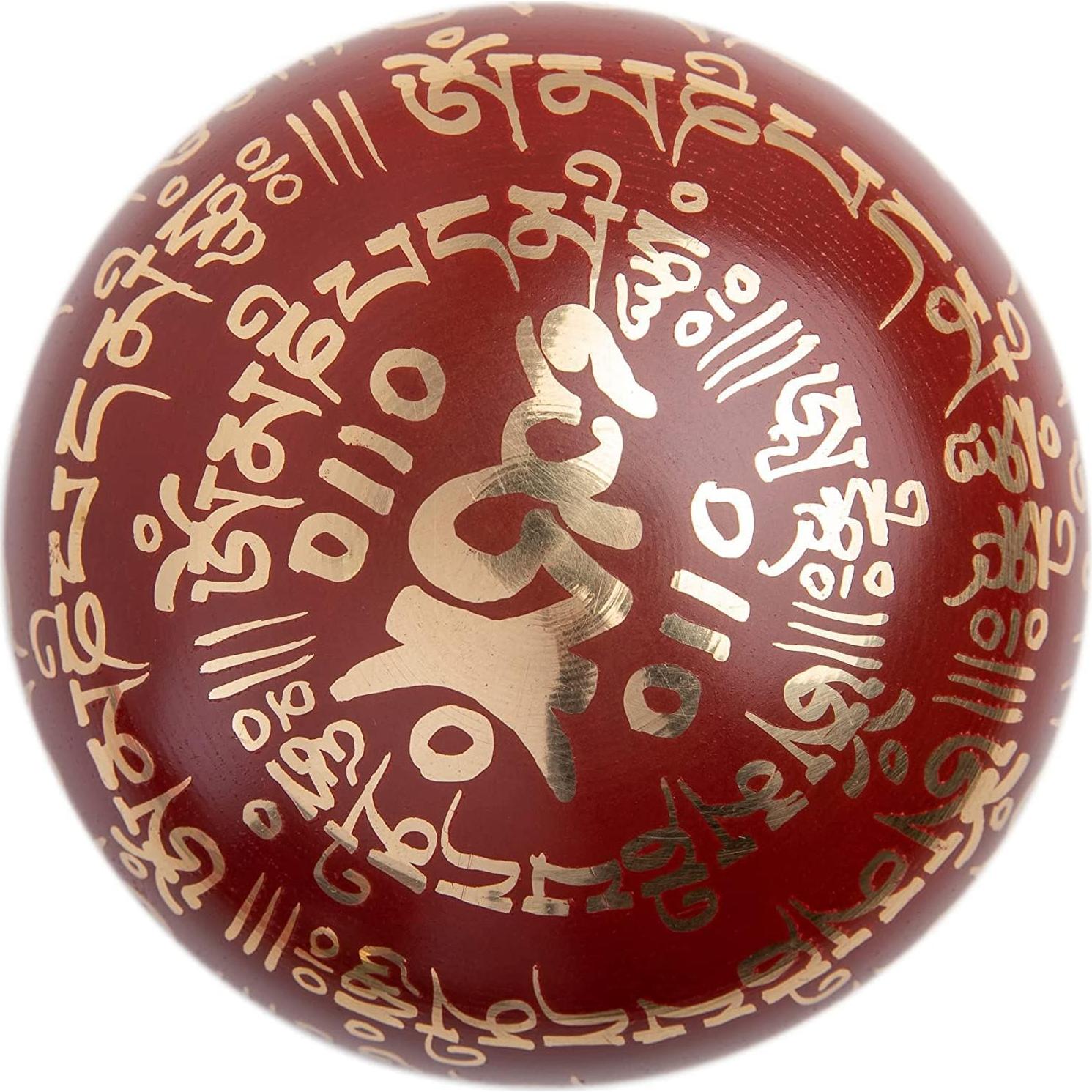 Tibetan Singing Bowl Set - Easy To Play for Beginners - Authentic Handcrafted Mindfulness Meditation Holistic Sound 7 Chakra Healing Gift by Himalayan Bazaar (Crimson)