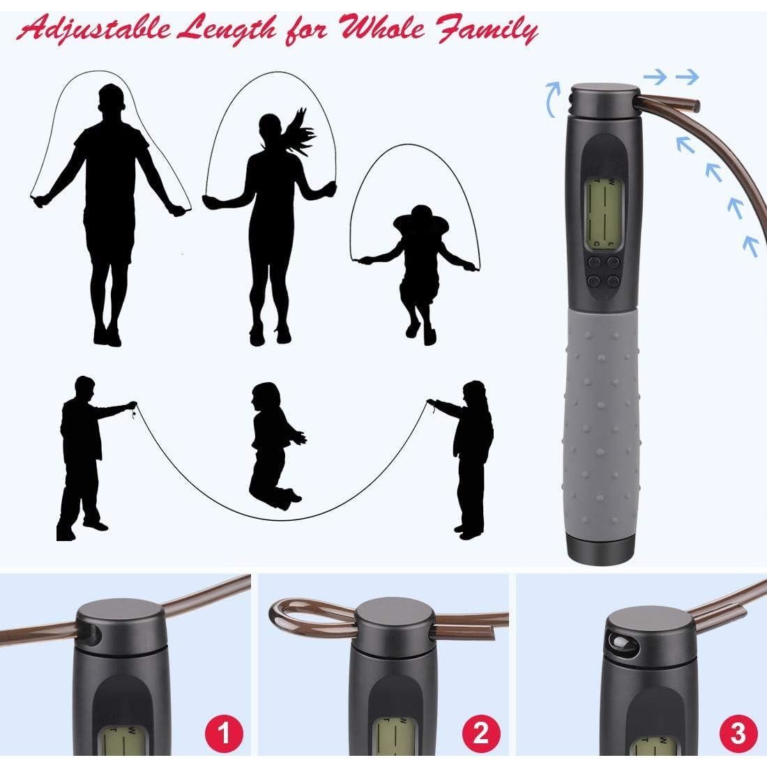 Cuerda de Salto Sin Cuerda Te-Rich con Contador y Peso - Ajustable