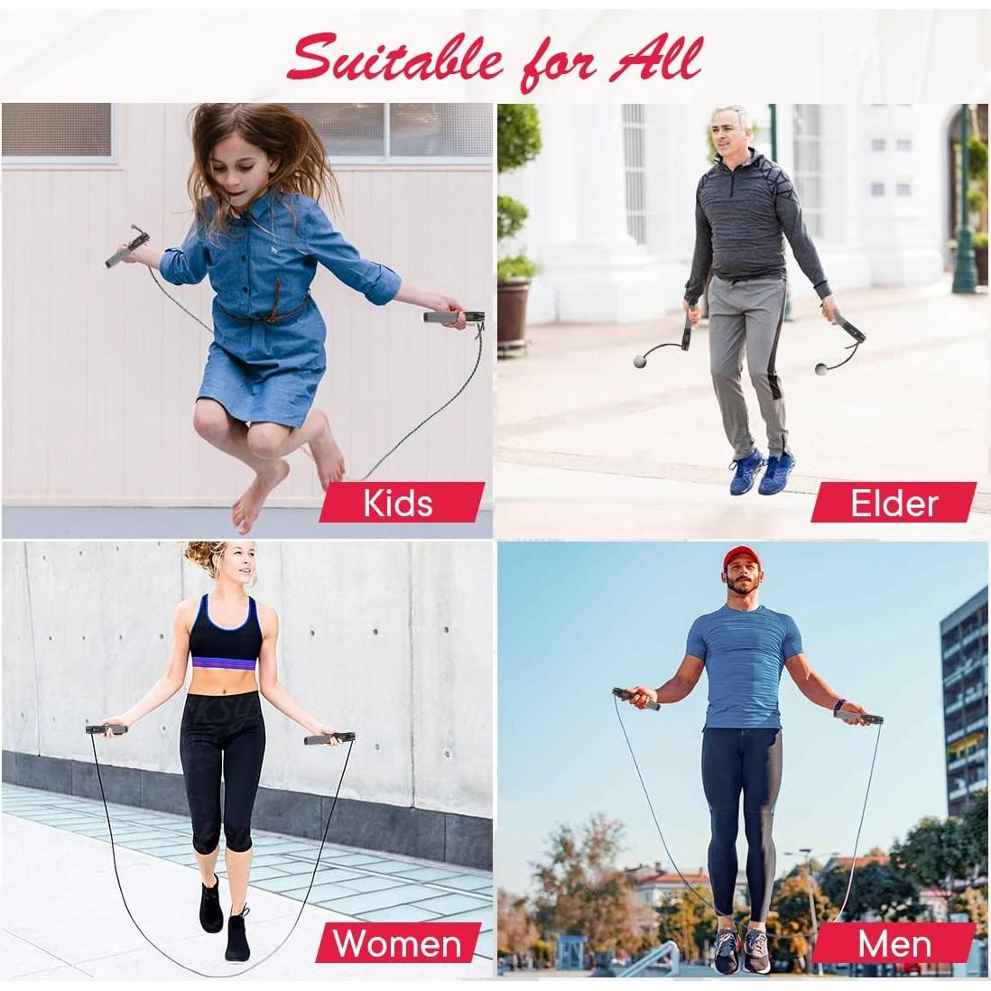 Cuerda de Salto Sin Cuerda Te-Rich con Contador y Peso - Ajustable