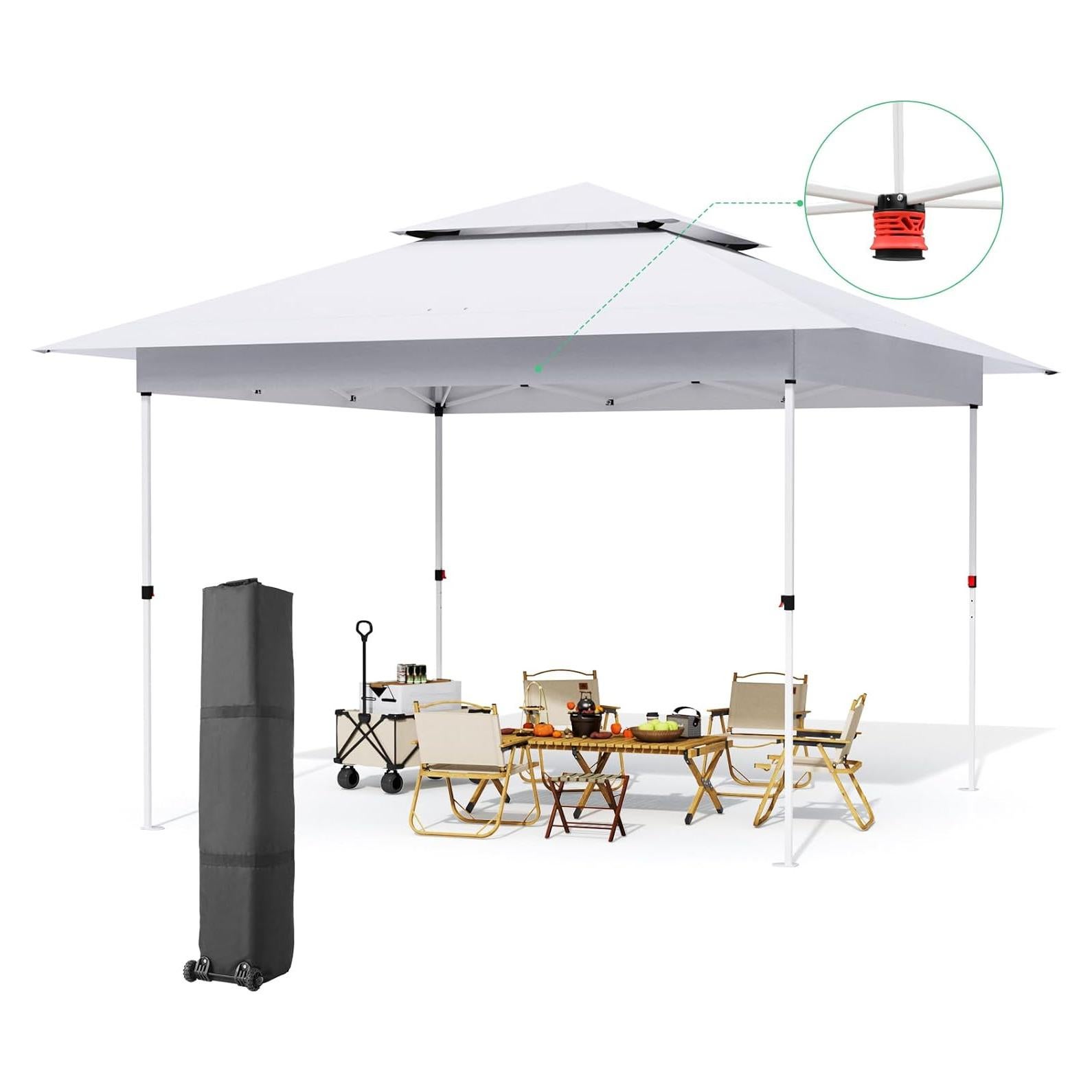 Carpa Plegable MAMIZO 12x12 ft Blanca Instantánea 13.4 m²