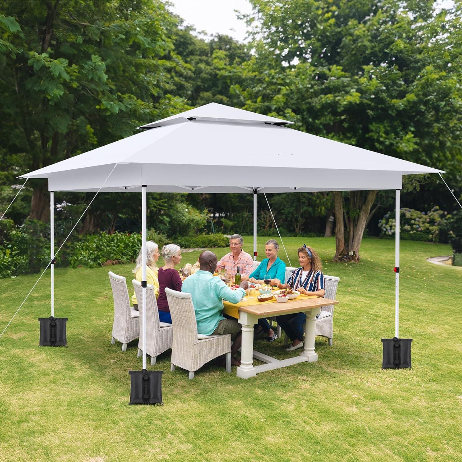 Carpa Plegable MAMIZO 12x12 ft Blanca Instantánea 13.4 m²
