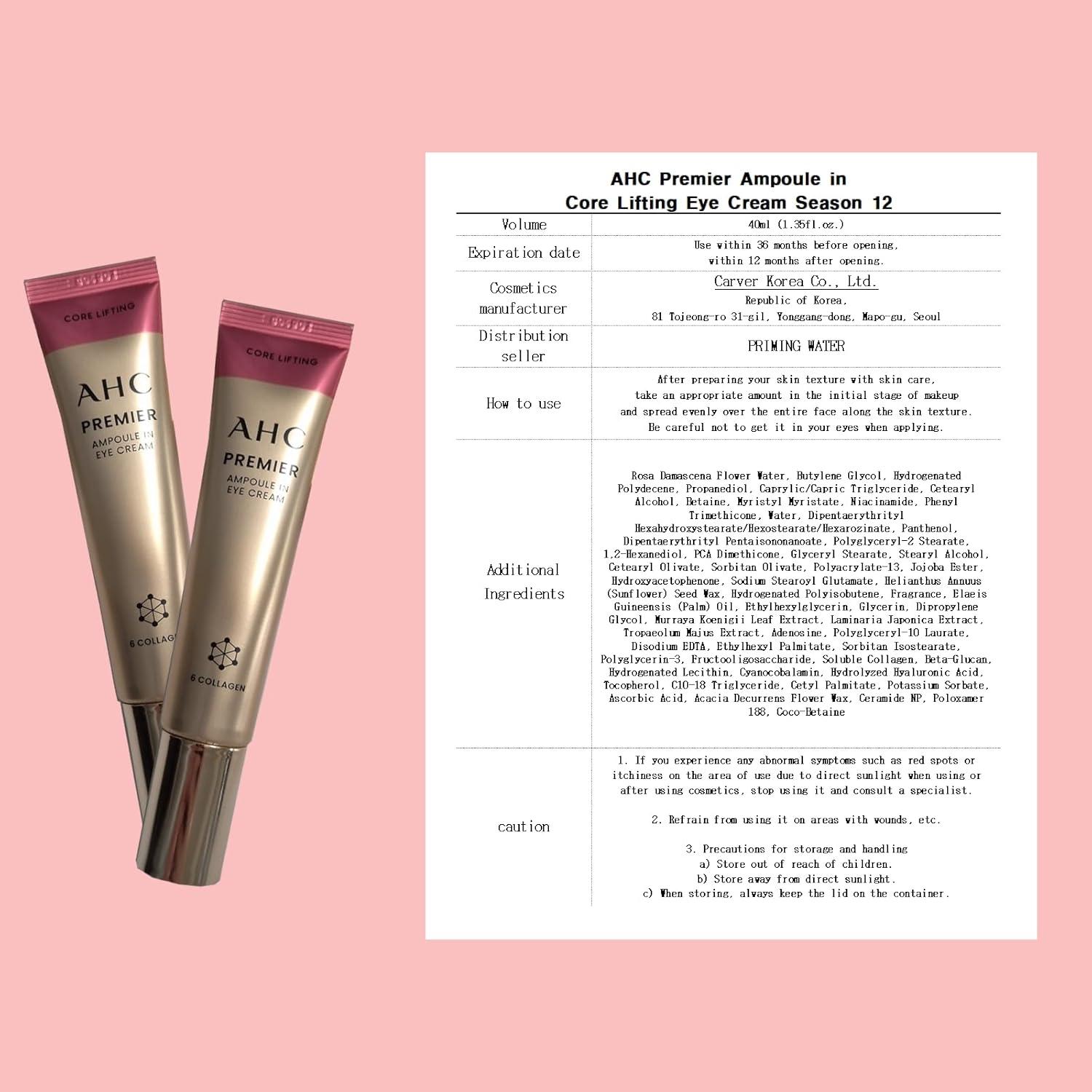 Crema para Ojos AHC Premier Ampoule 80 ml Hidratante Coreana