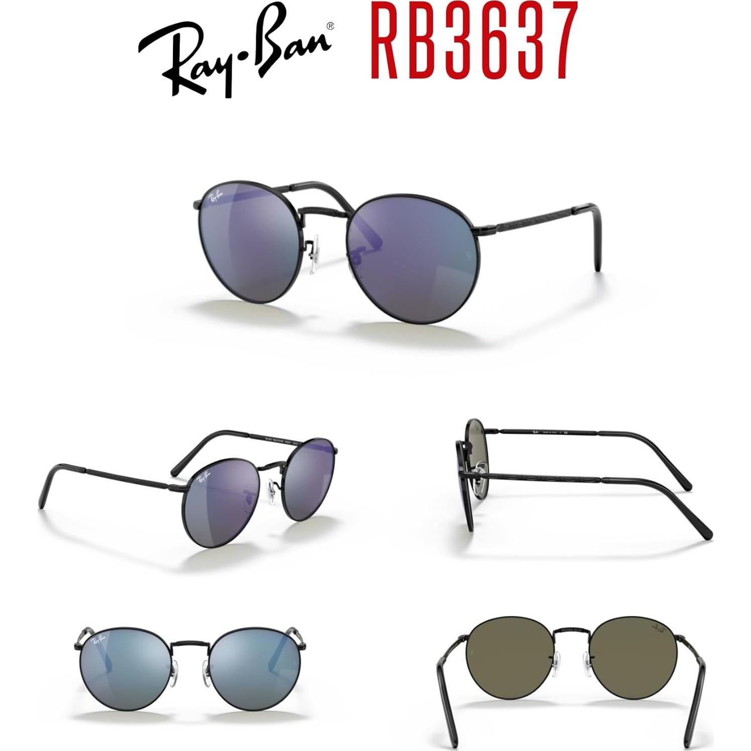 Gafas de Sol Ray-Ban RB3637 Redondas Unisex con Kit de Accesorios