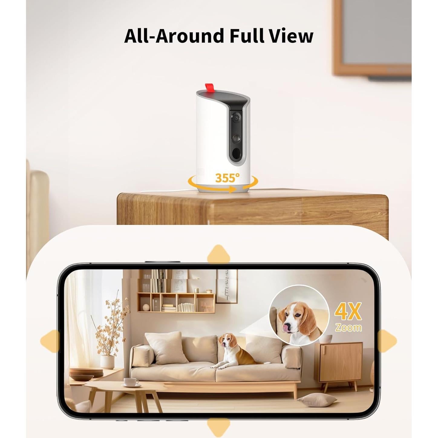 Cámara para Mascotas TKENPRO 2K con Dispensador de Golosinas