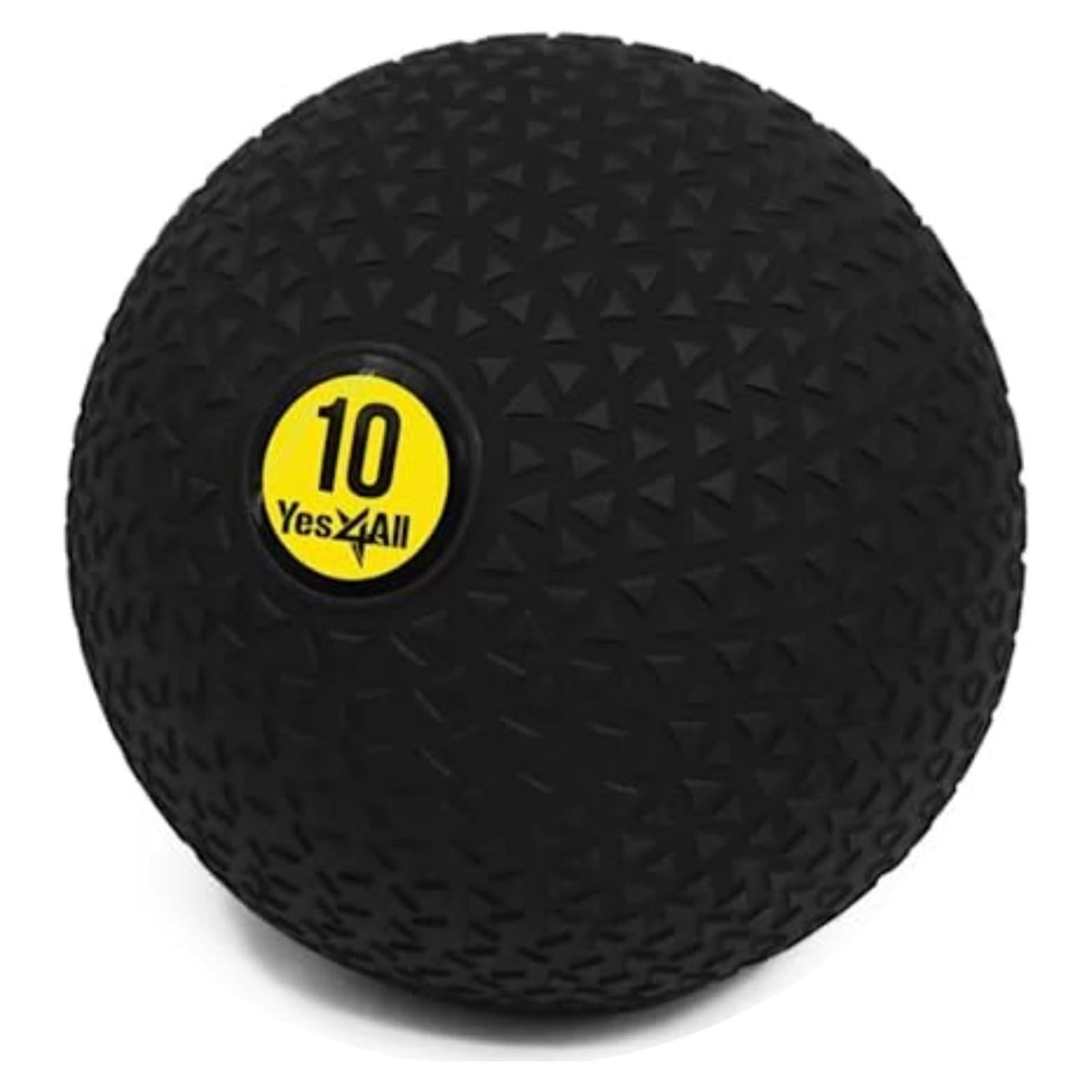 Bola Slam Yes4All 10lbs (4.54kg) PVC Antideslizante Negra