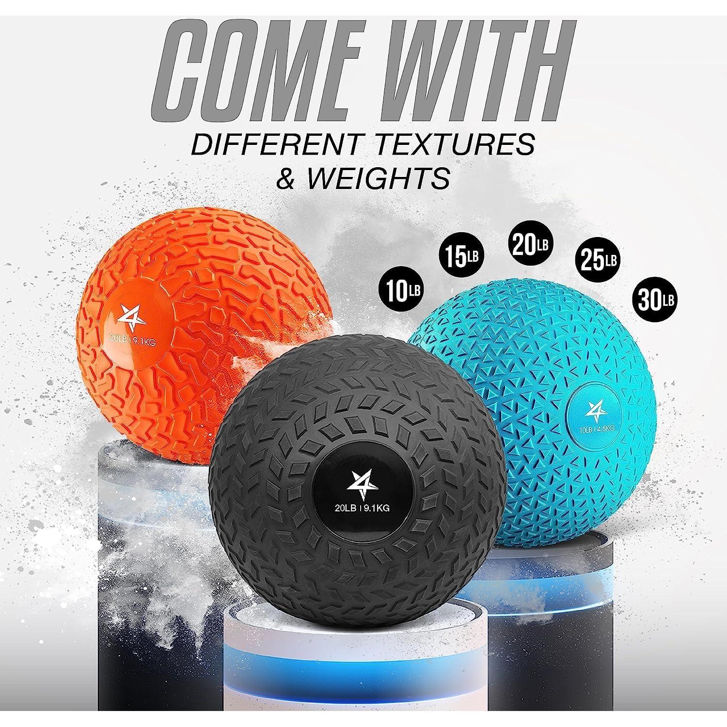 Bola Slam Yes4All 10lbs (4.54kg) PVC Antideslizante Negra