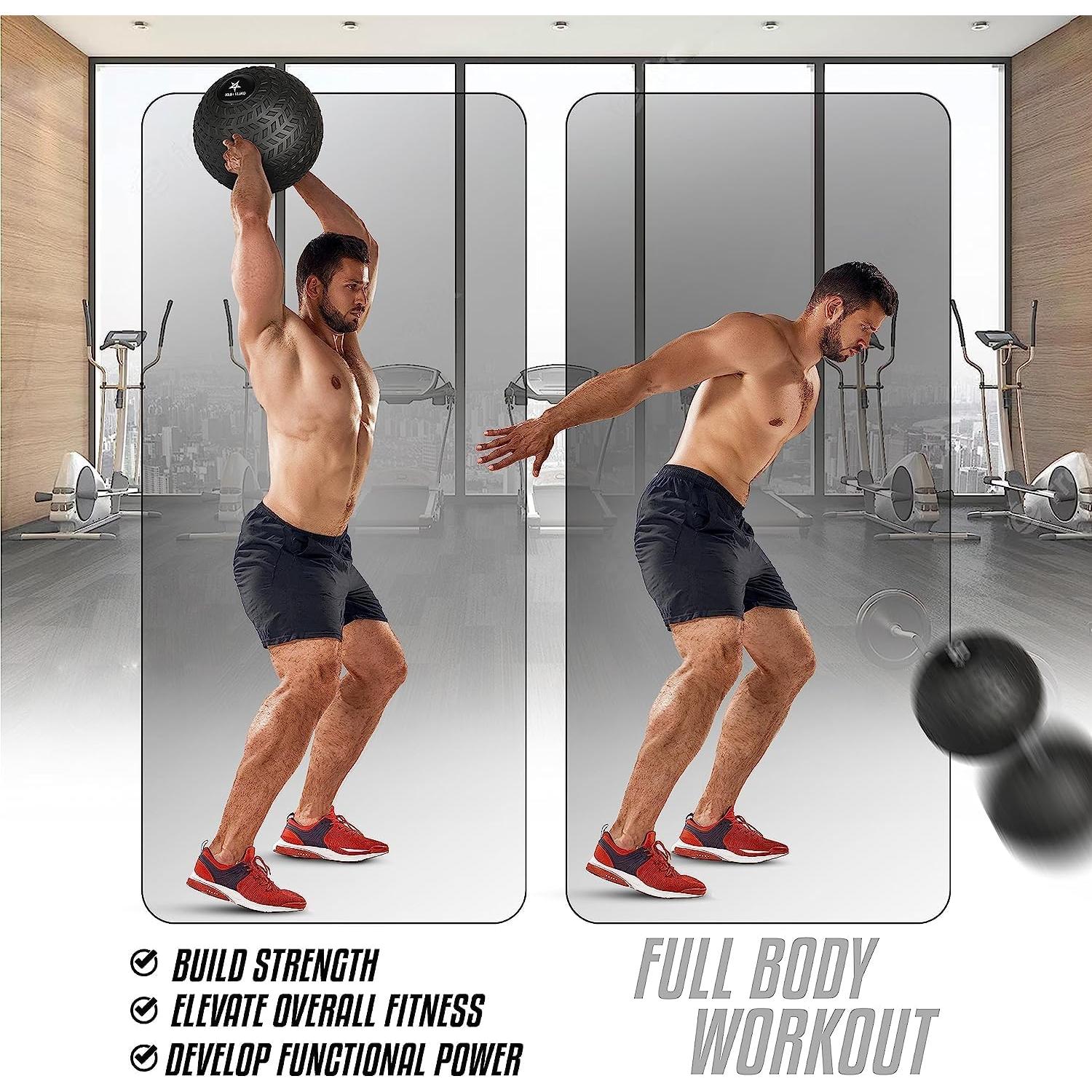 Bola Slam Yes4All 10lbs (4.54kg) PVC Antideslizante Negra