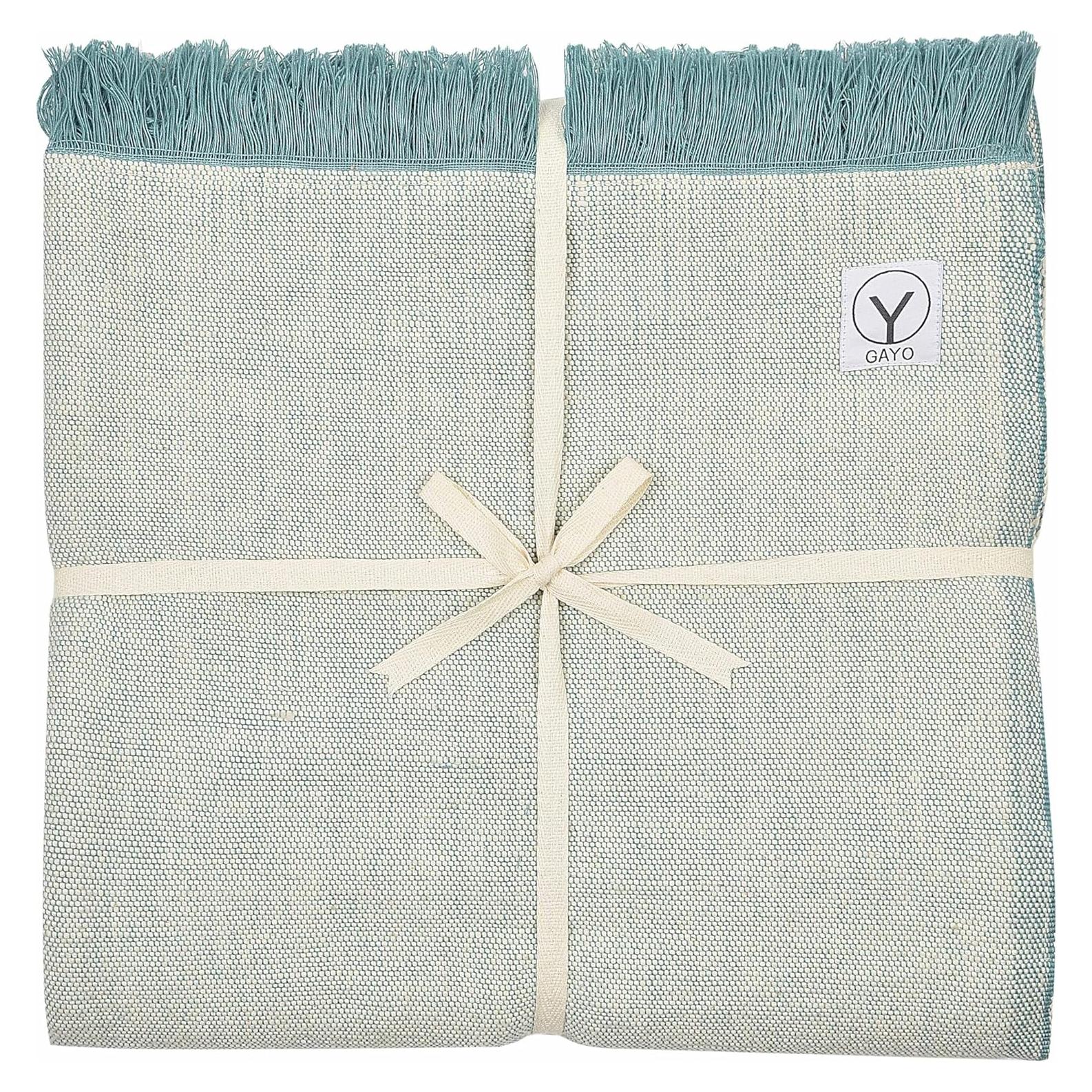 Manta de Yoga Gayo 100% Algodón Orgánico Eucalipto 228.6x149.9cm