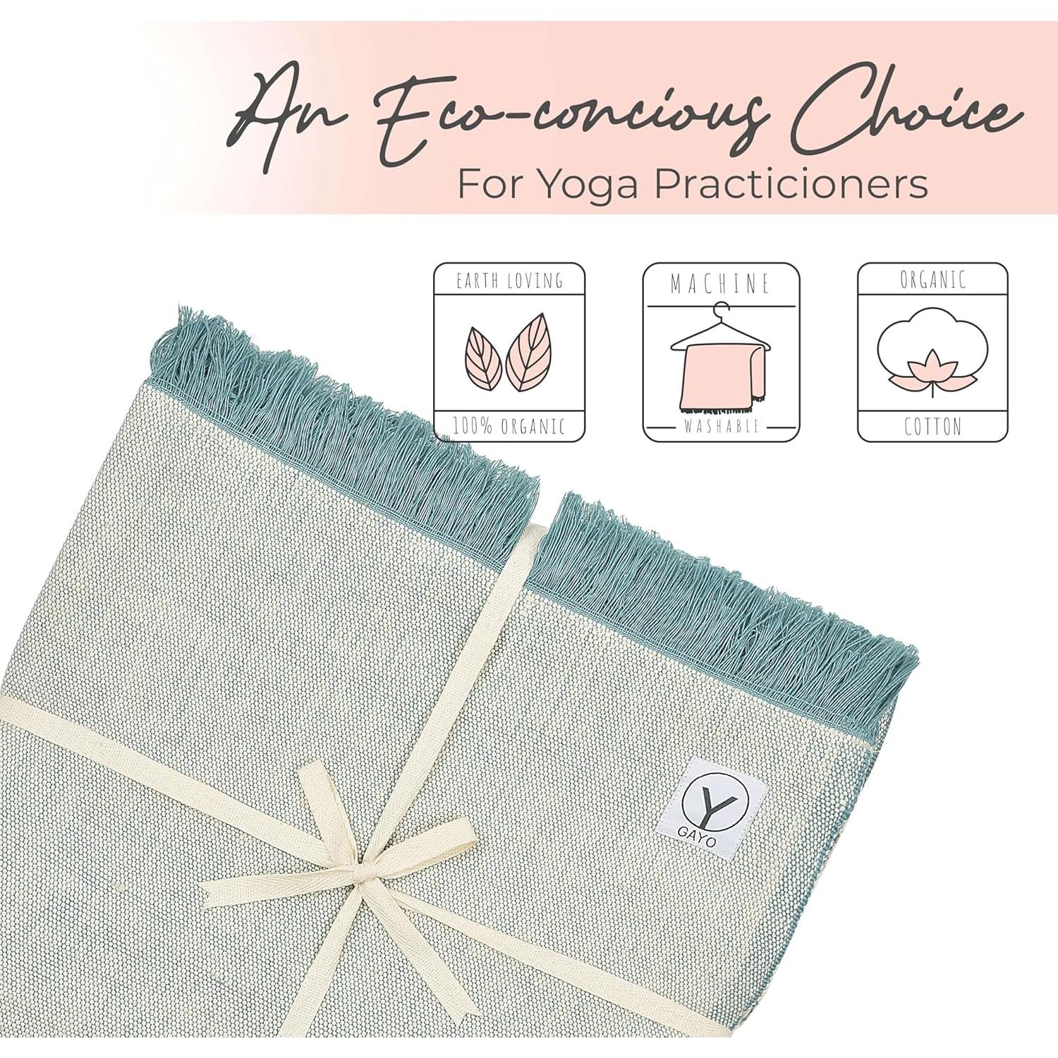 Manta de Yoga Gayo 100% Algodón Orgánico Eucalipto 228.6x149.9cm