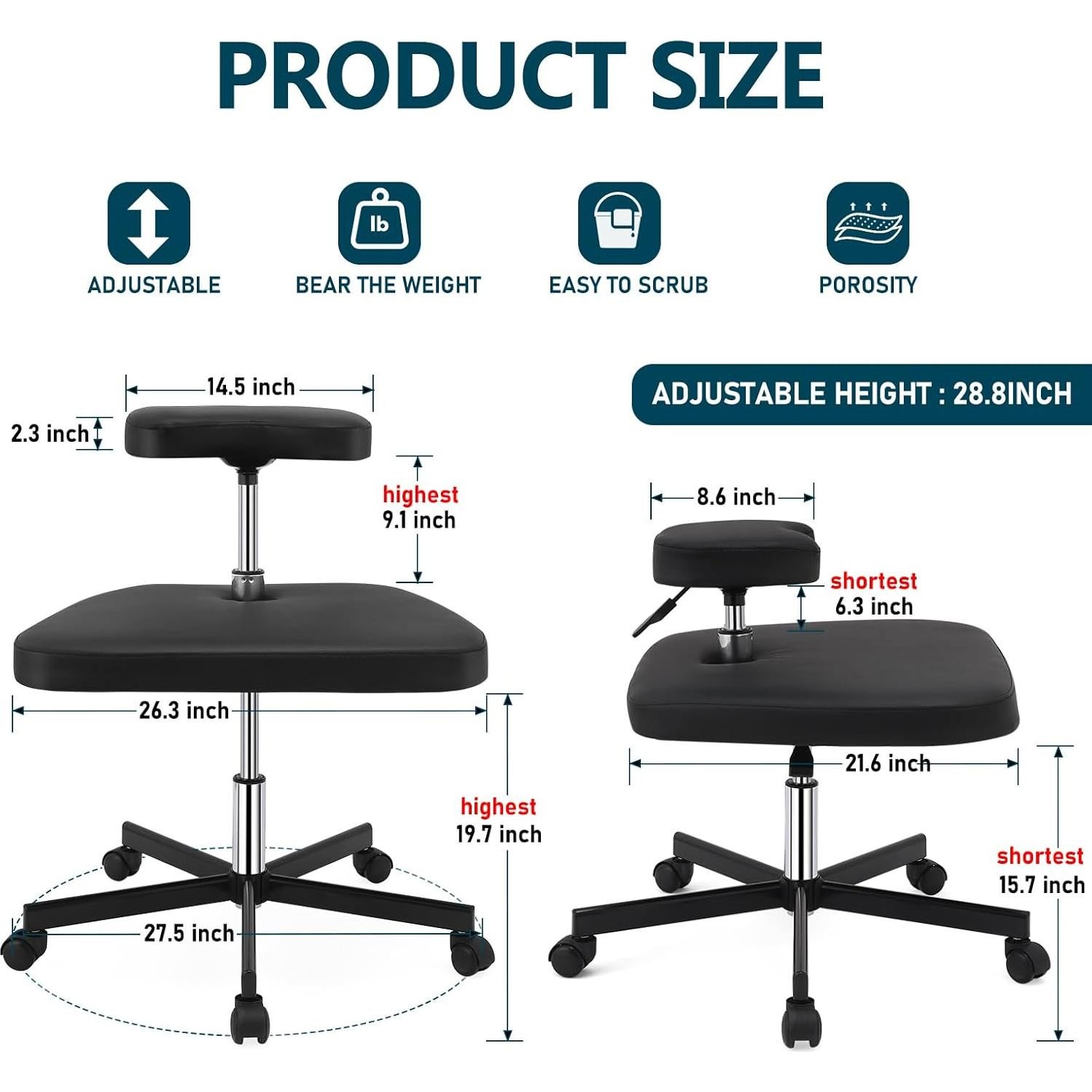 Silla de Meditación Ergonómica LHOOCX Ajustable Negro