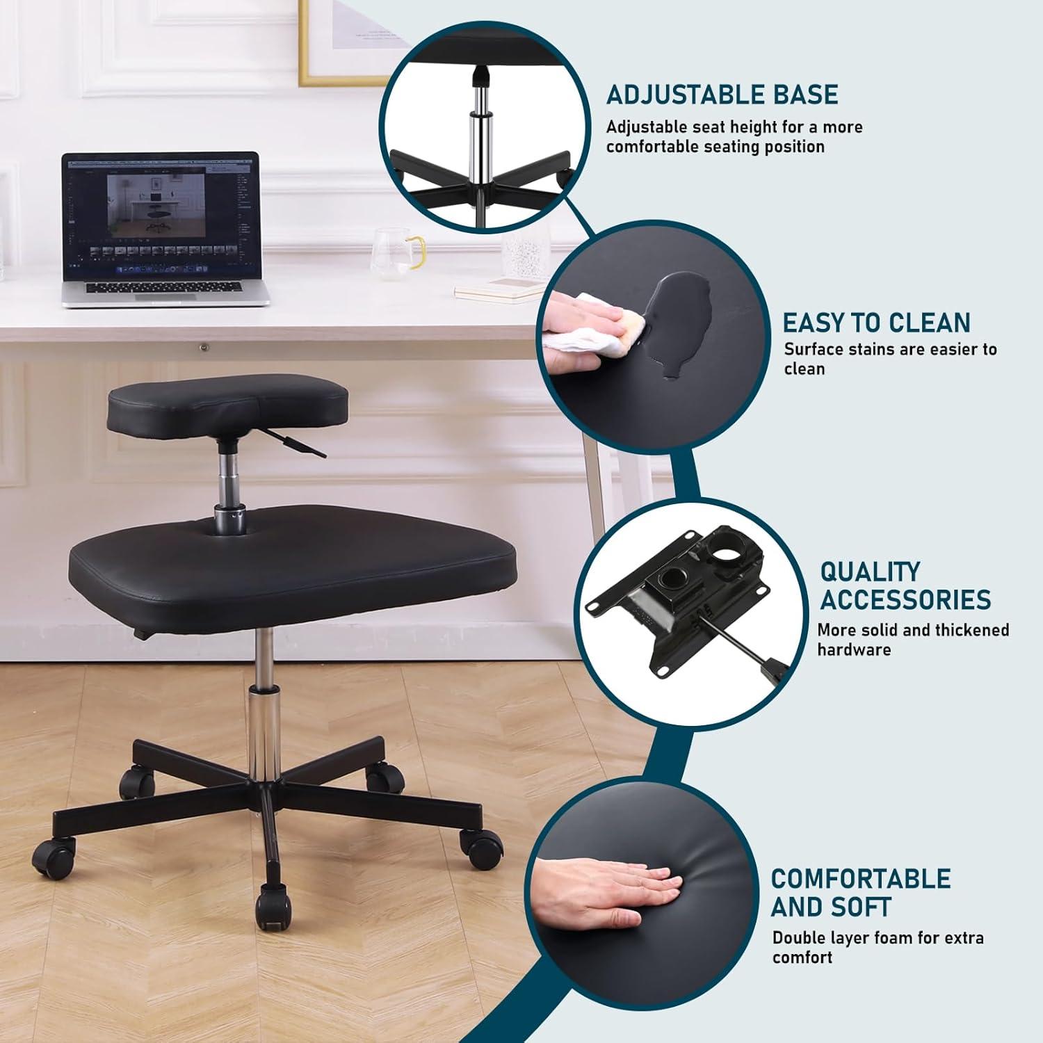 Silla de Meditación Ergonómica LHOOCX Ajustable Negro