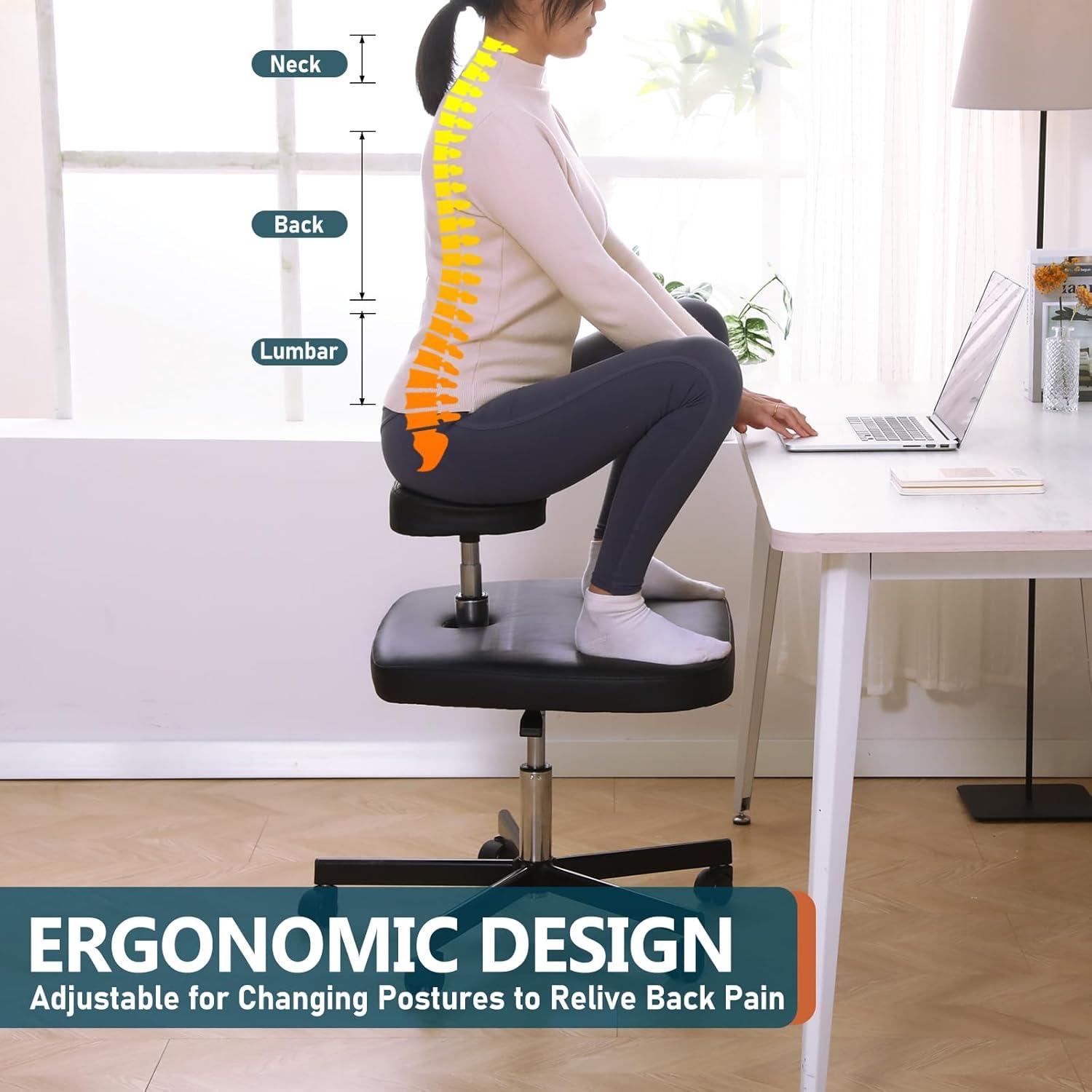 Silla de Meditación Ergonómica LHOOCX Ajustable Negro