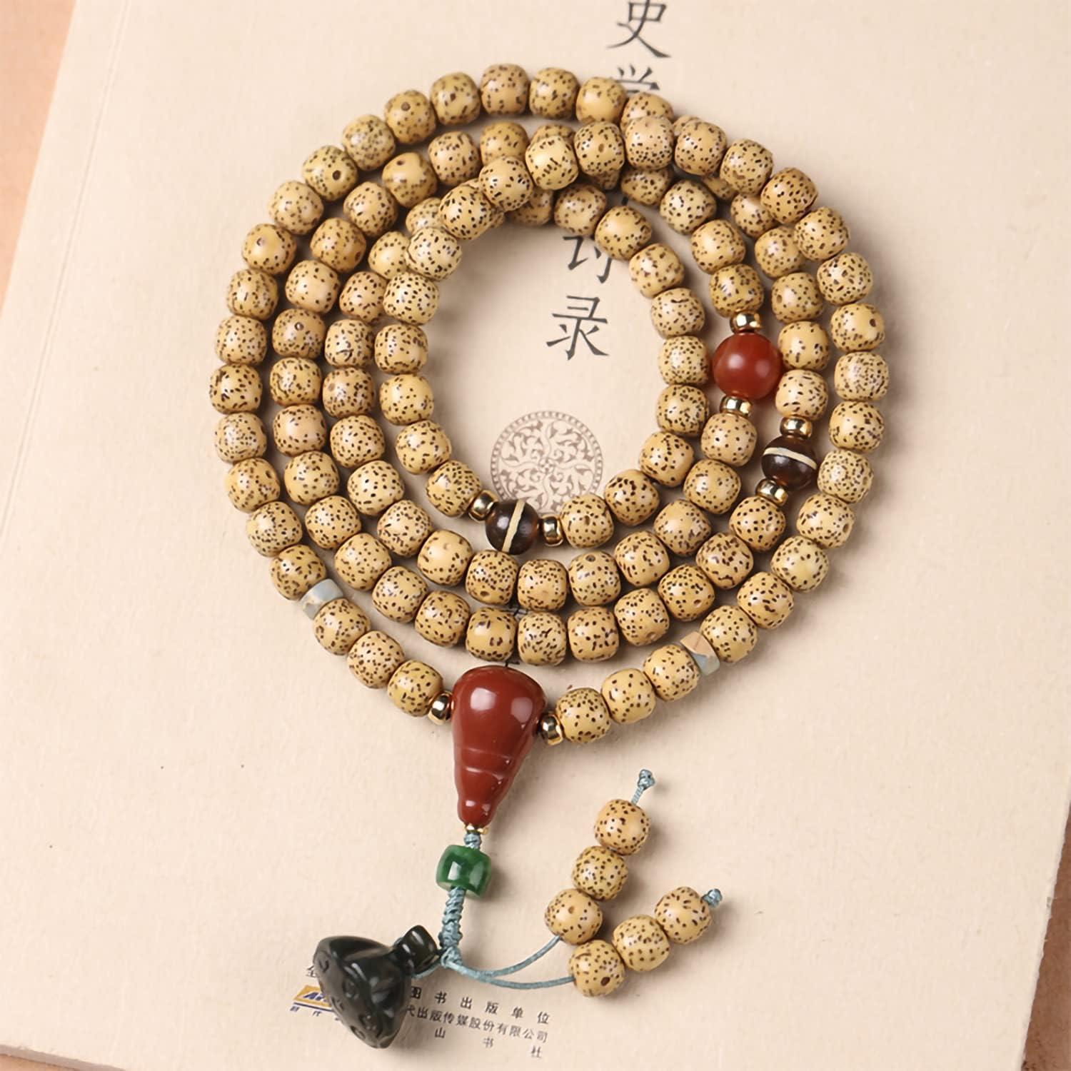 Pulsera de Semilla de Bodhi FAZOVIN 108 Perlas 68.58 cm