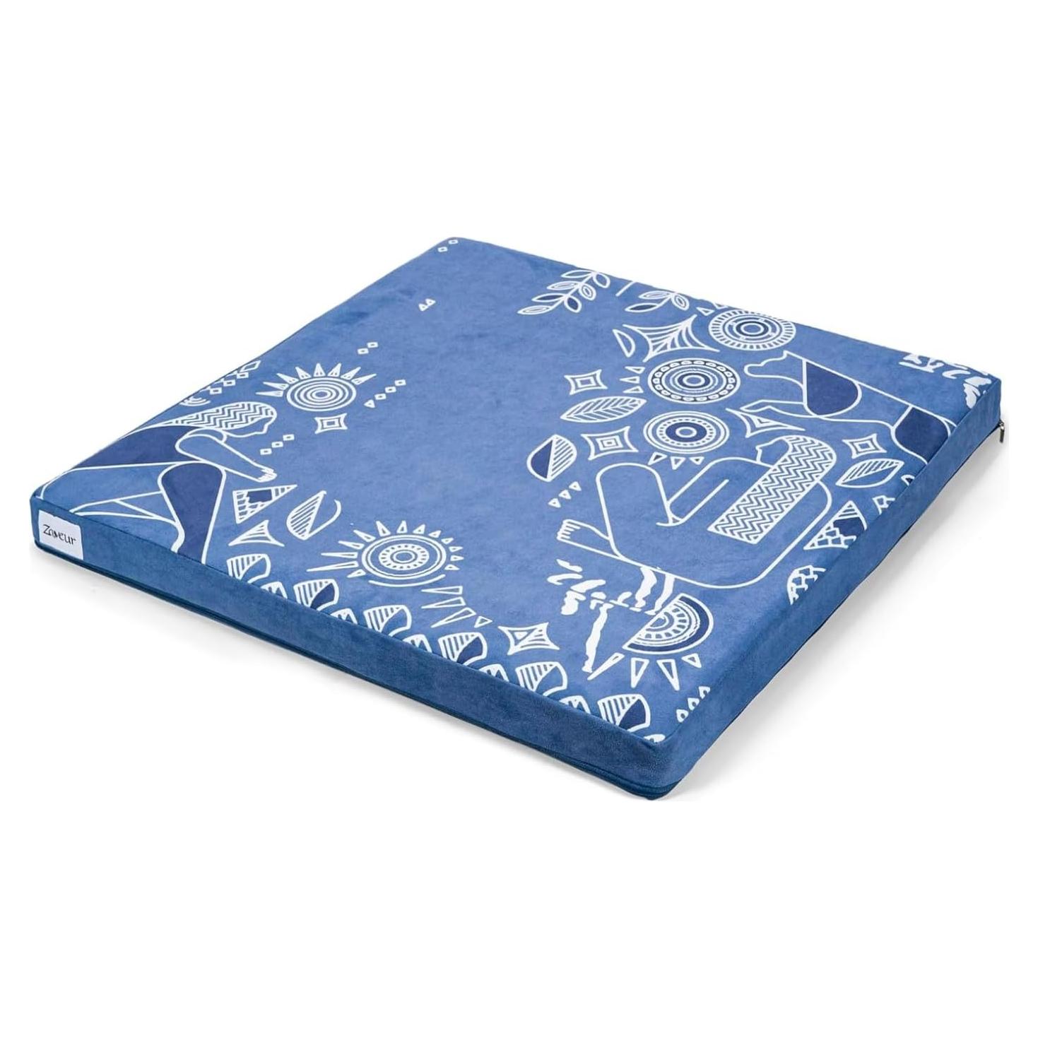 Alfombrilla de Meditación Zaveur Azul 60x60 cm Espuma Antideslizante