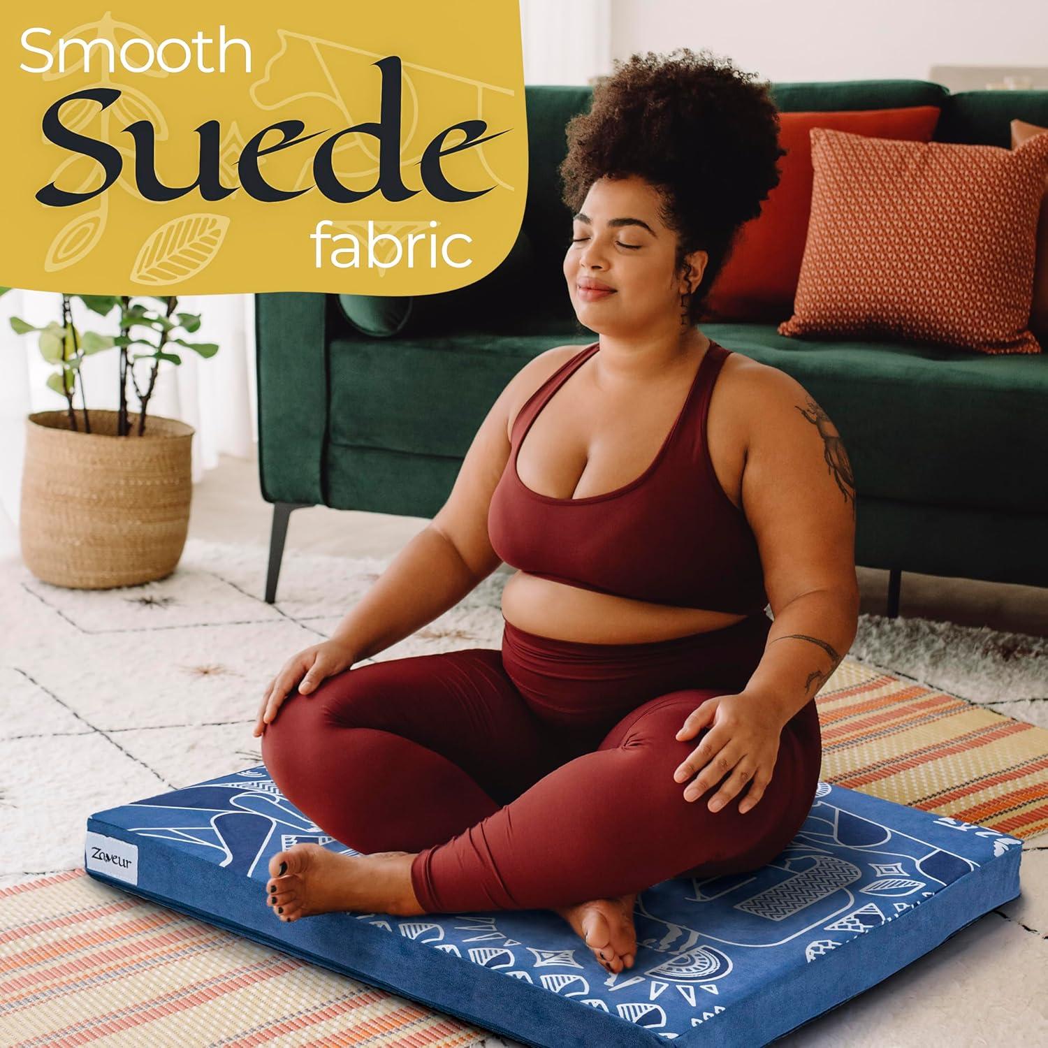 Alfombrilla de Meditación Zaveur Azul 60x60 cm Espuma Antideslizante