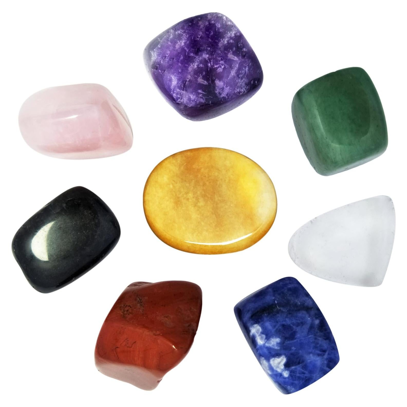 Conjunto de 8 Cristales Chakra Naturales para Meditación