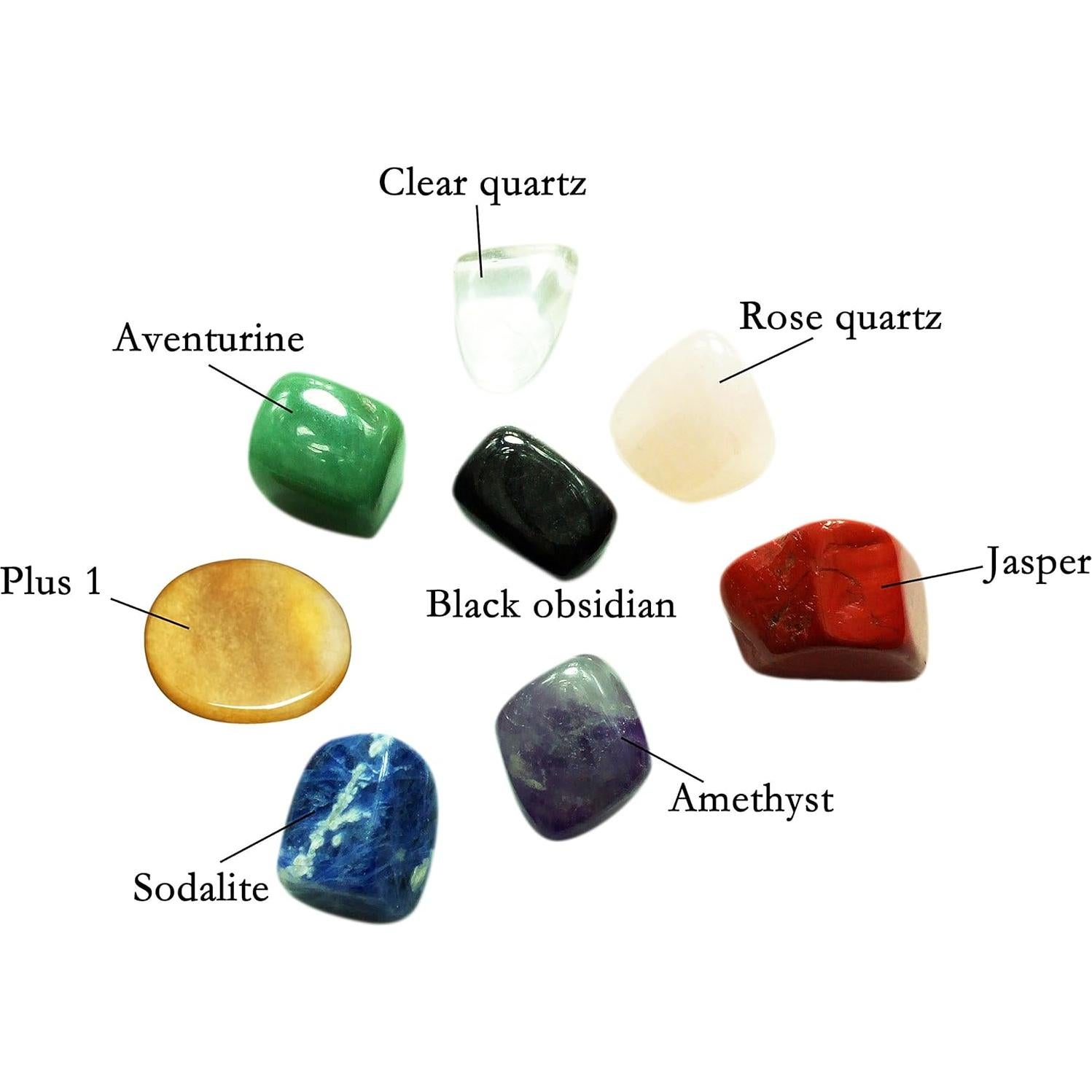 Conjunto de 8 Cristales Chakra Naturales para Meditación