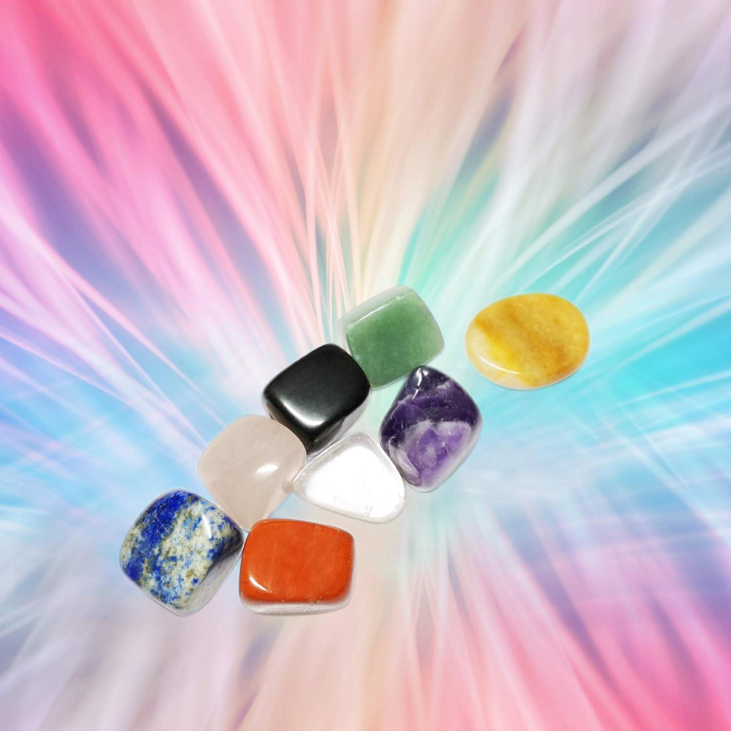 Conjunto de 8 Cristales Chakra Naturales para Meditación