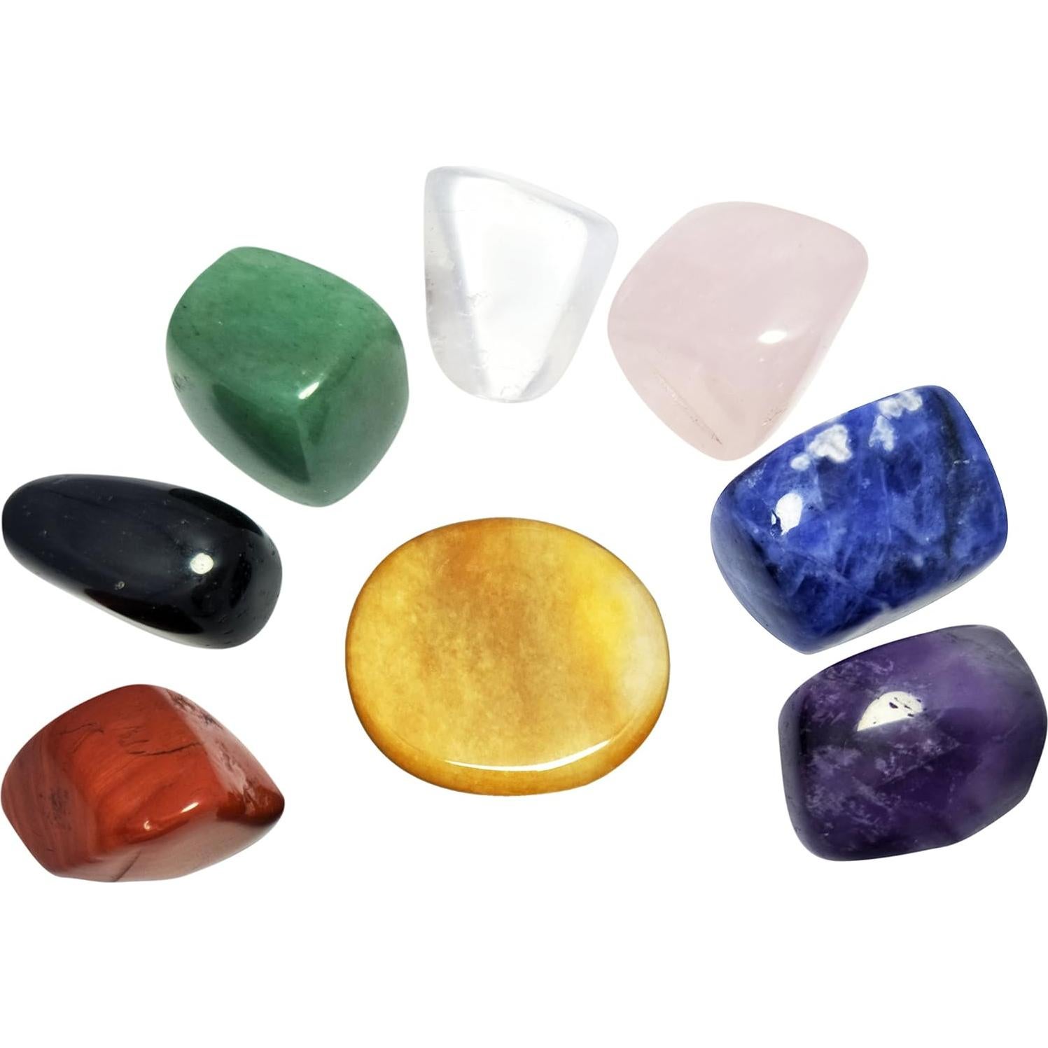 Conjunto de 8 Cristales Chakra Naturales para Meditación