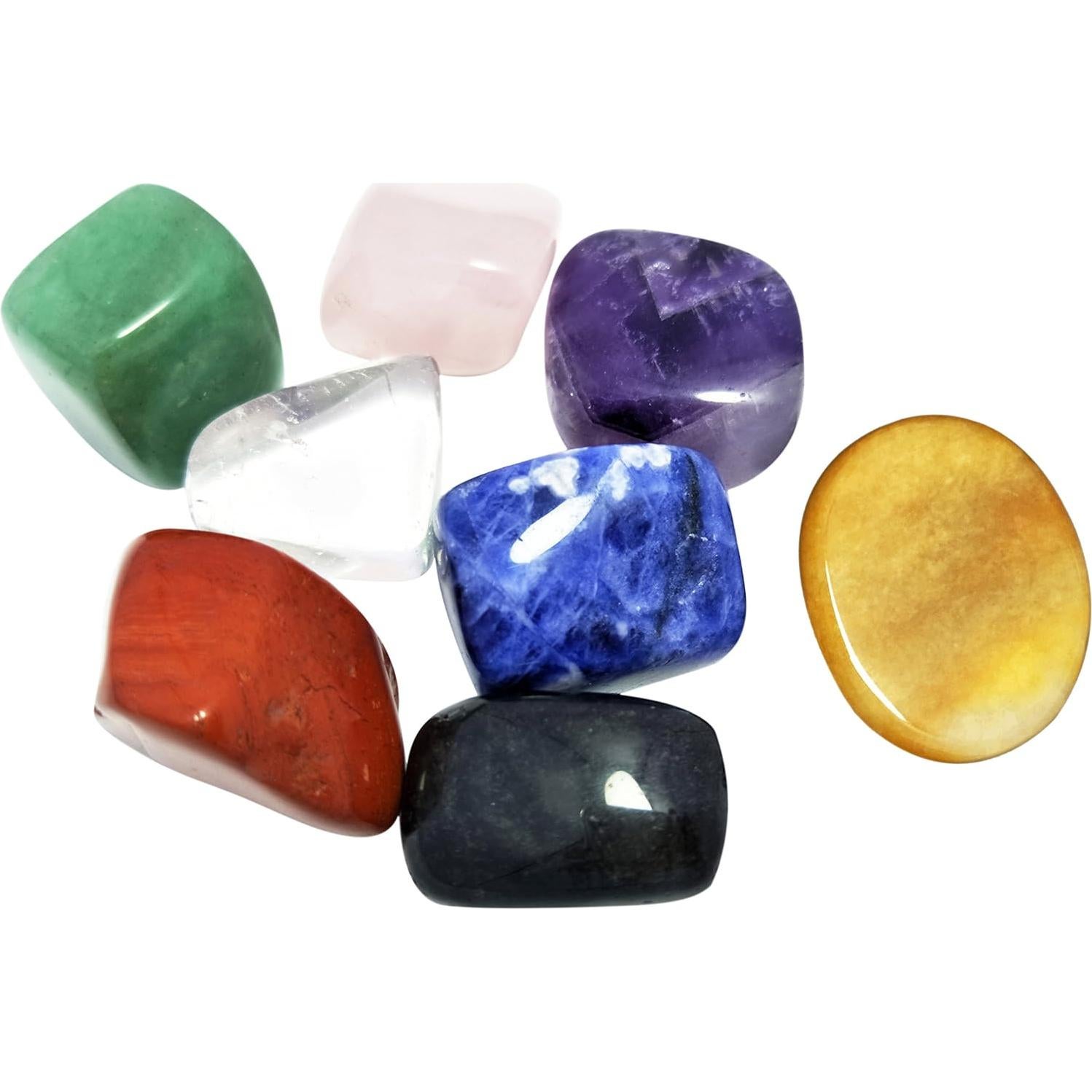 Conjunto de 8 Cristales Chakra Naturales para Meditación