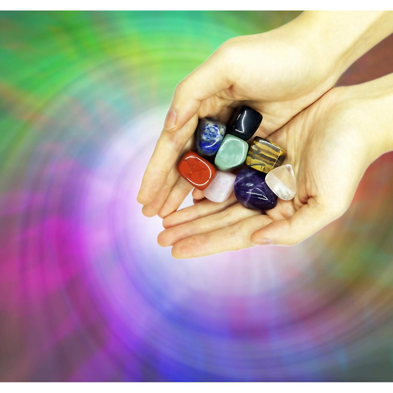 Conjunto de 8 Cristales Chakra Naturales para Meditación