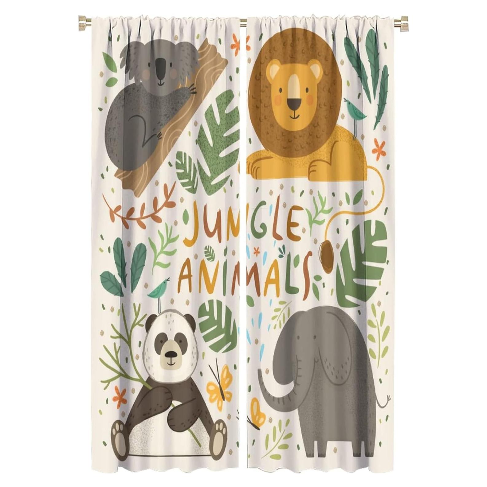 Cortinas JADERYS Animales Coloridos 2 Paneles 42x84cm