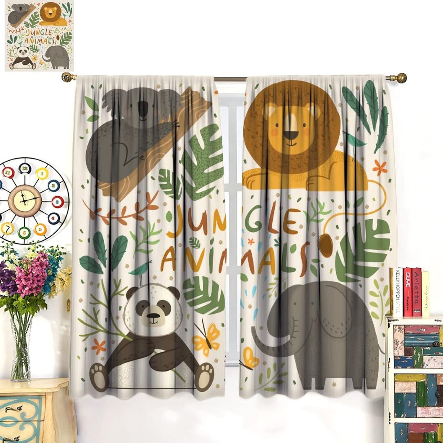 Cortinas JADERYS Animales Coloridos 2 Paneles 42x84cm