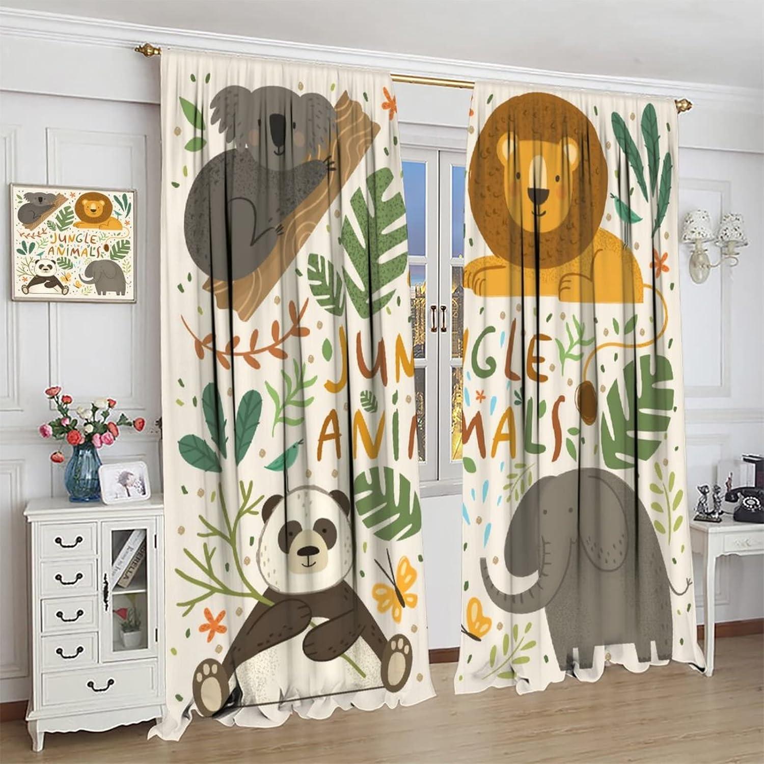 Cortinas JADERYS Animales Coloridos 2 Paneles 42x84cm