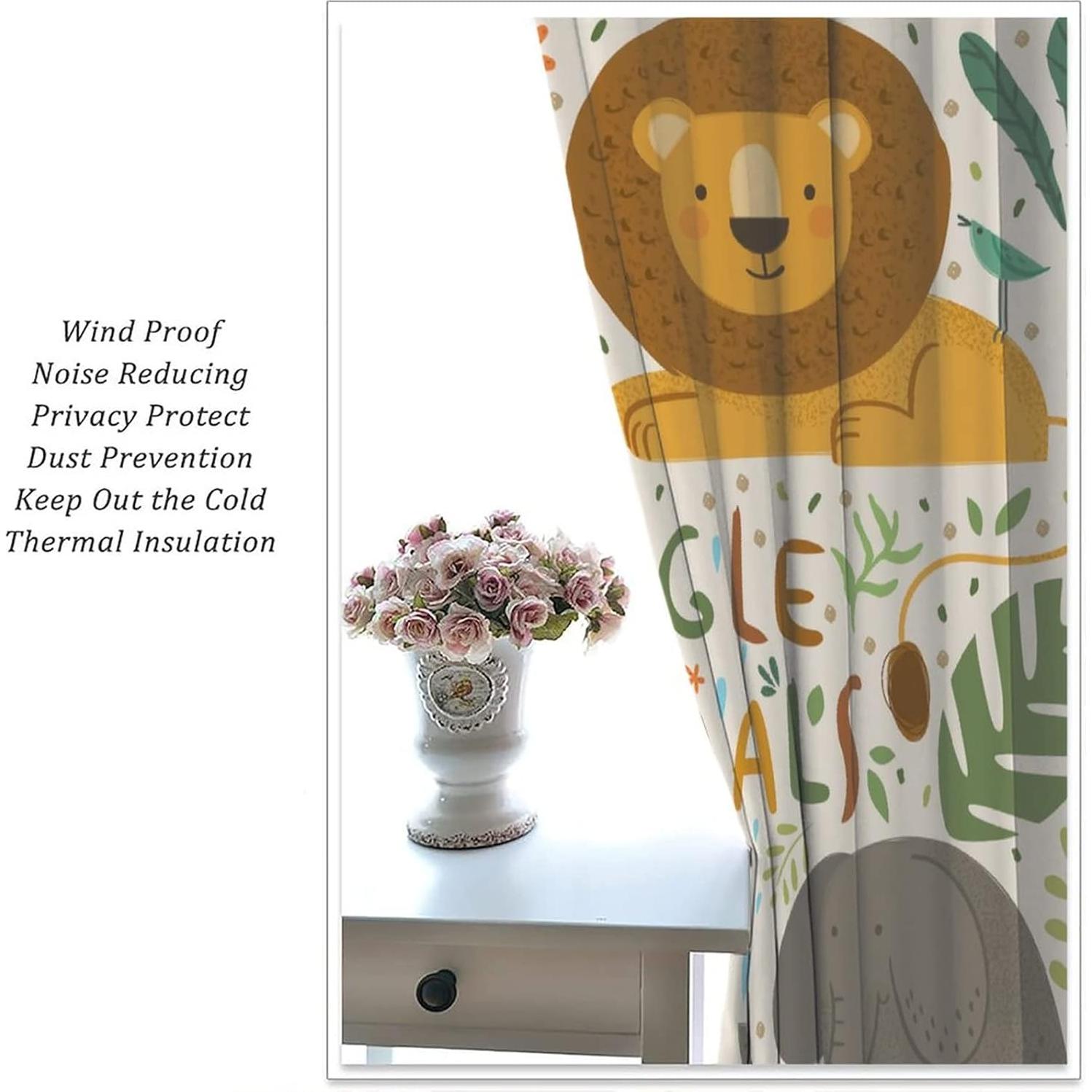 Cortinas JADERYS Animales Coloridos 2 Paneles 42x84cm