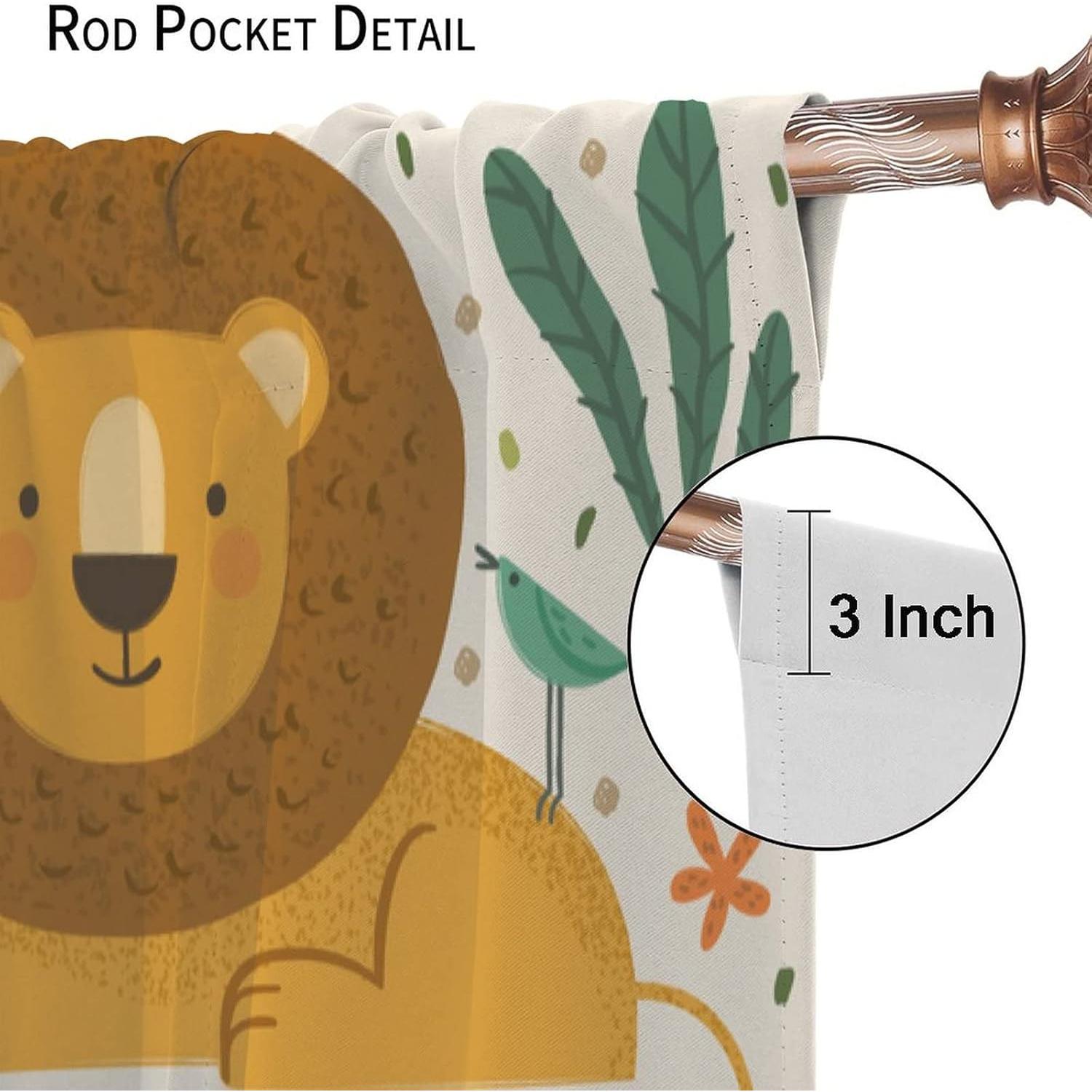 Cortinas JADERYS Animales Coloridos 2 Paneles 42x84cm