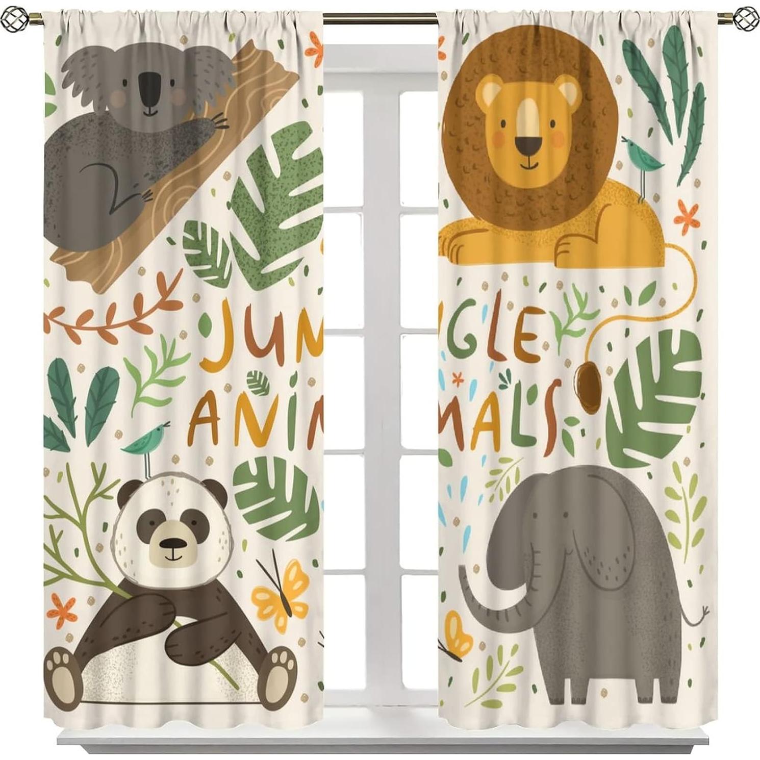 Cortinas JADERYS Animales Coloridos 2 Paneles 42x84cm