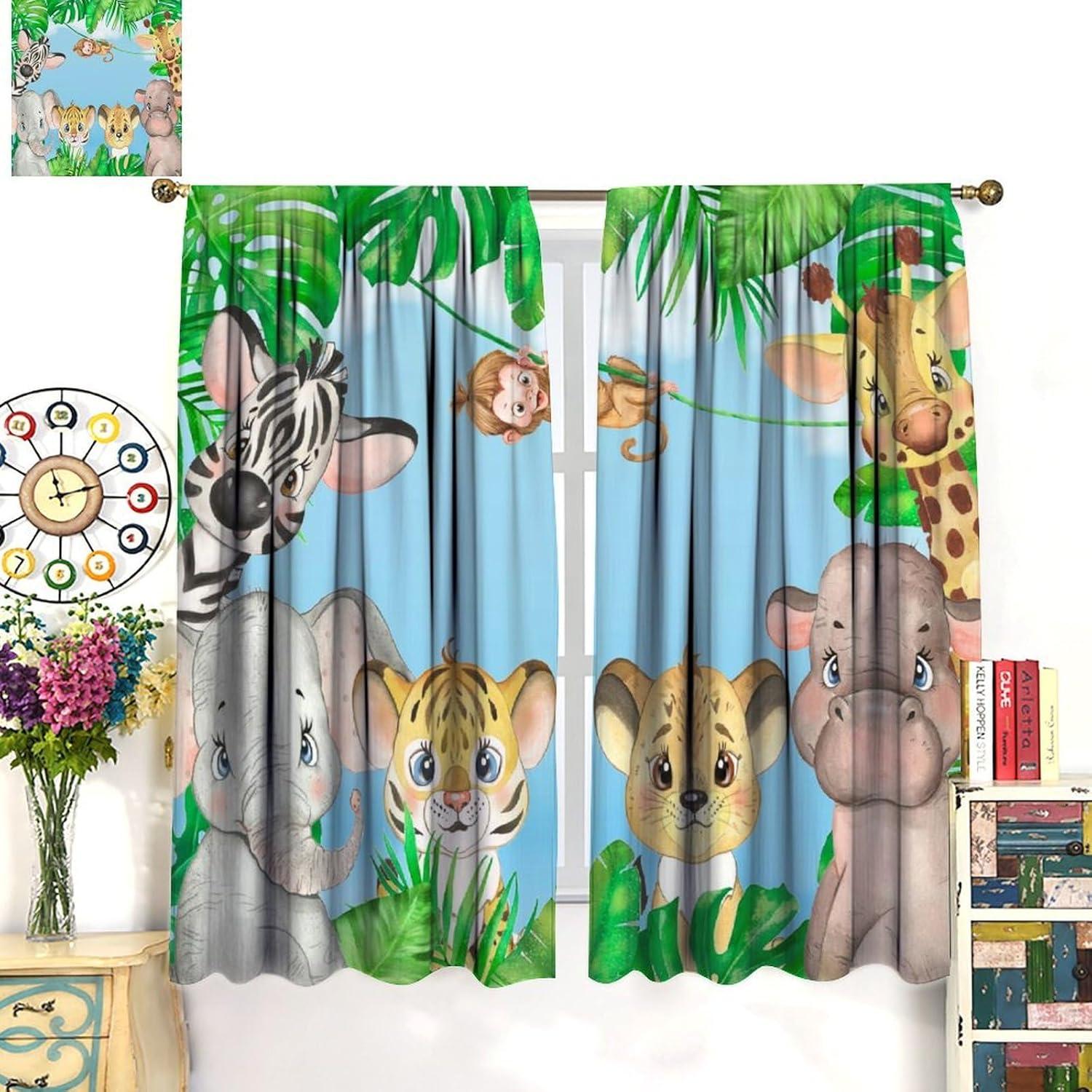 Cortinas Opacas JADERYS Animales 31.5x72cm 2 Paneles