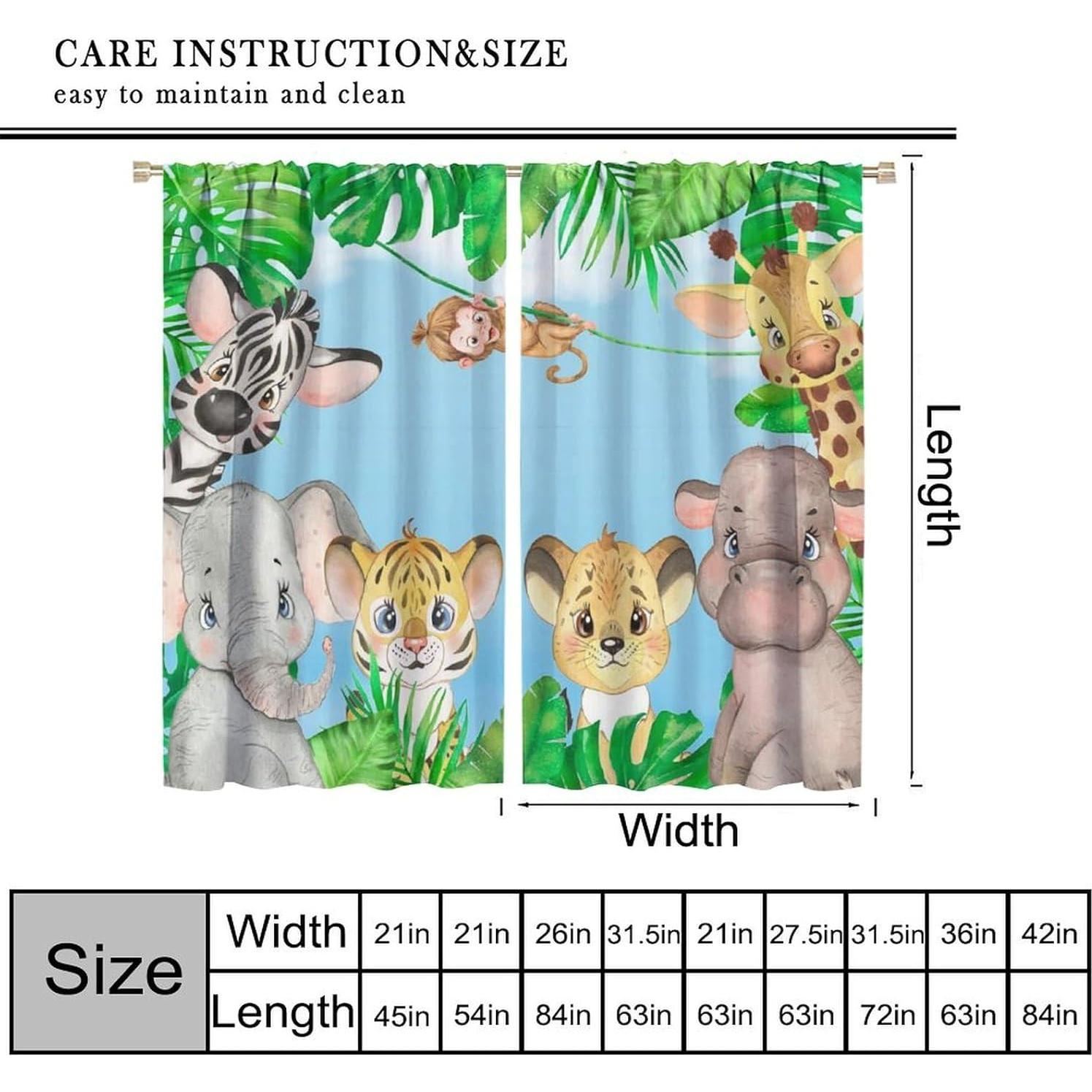 Cortinas Opacas JADERYS Animales 31.5x72cm 2 Paneles