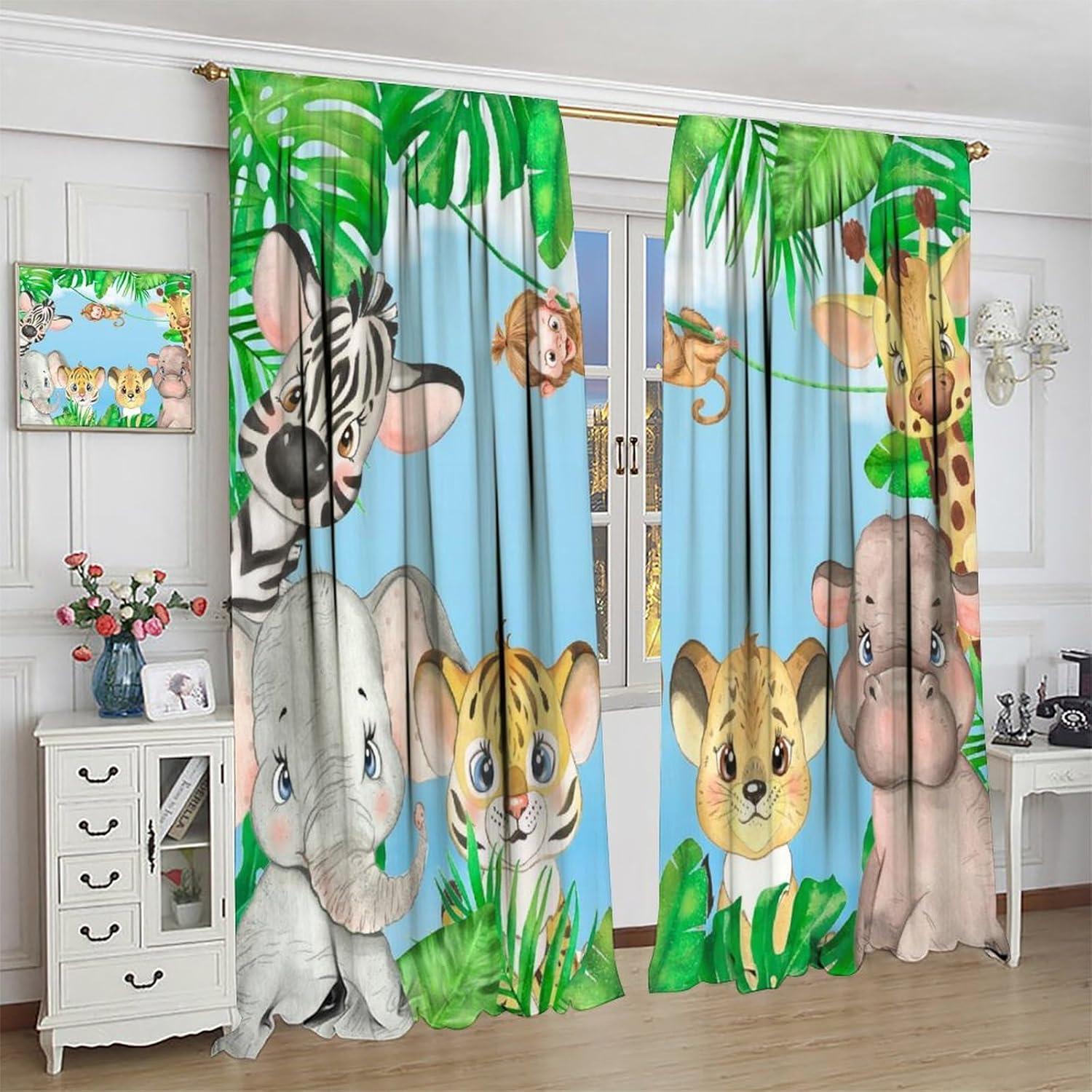 Cortinas Opacas JADERYS Animales 31.5x72cm 2 Paneles