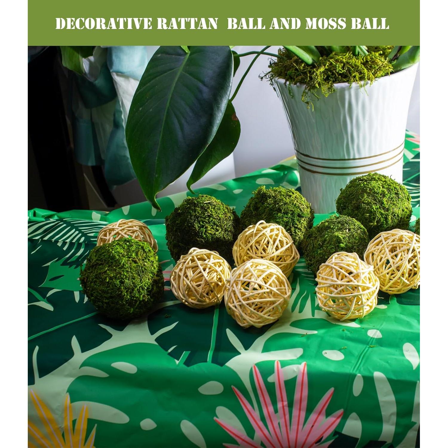 Paquete de 22 Bolas de Musgo y Ratan ZYAPA para Decoración