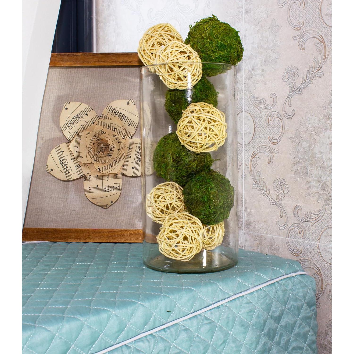 Paquete de 22 Bolas de Musgo y Ratan ZYAPA para Decoración