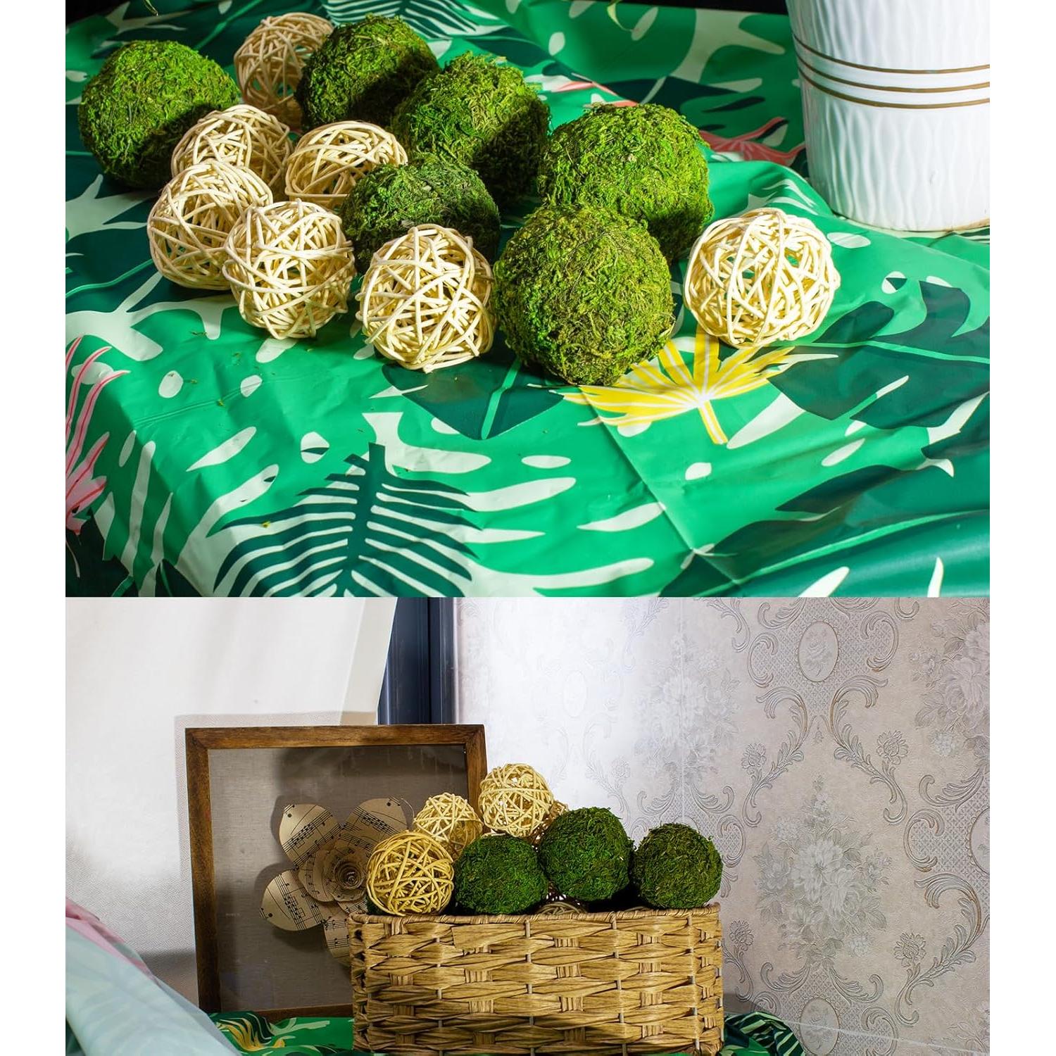 Paquete de 22 Bolas de Musgo y Ratan ZYAPA para Decoración