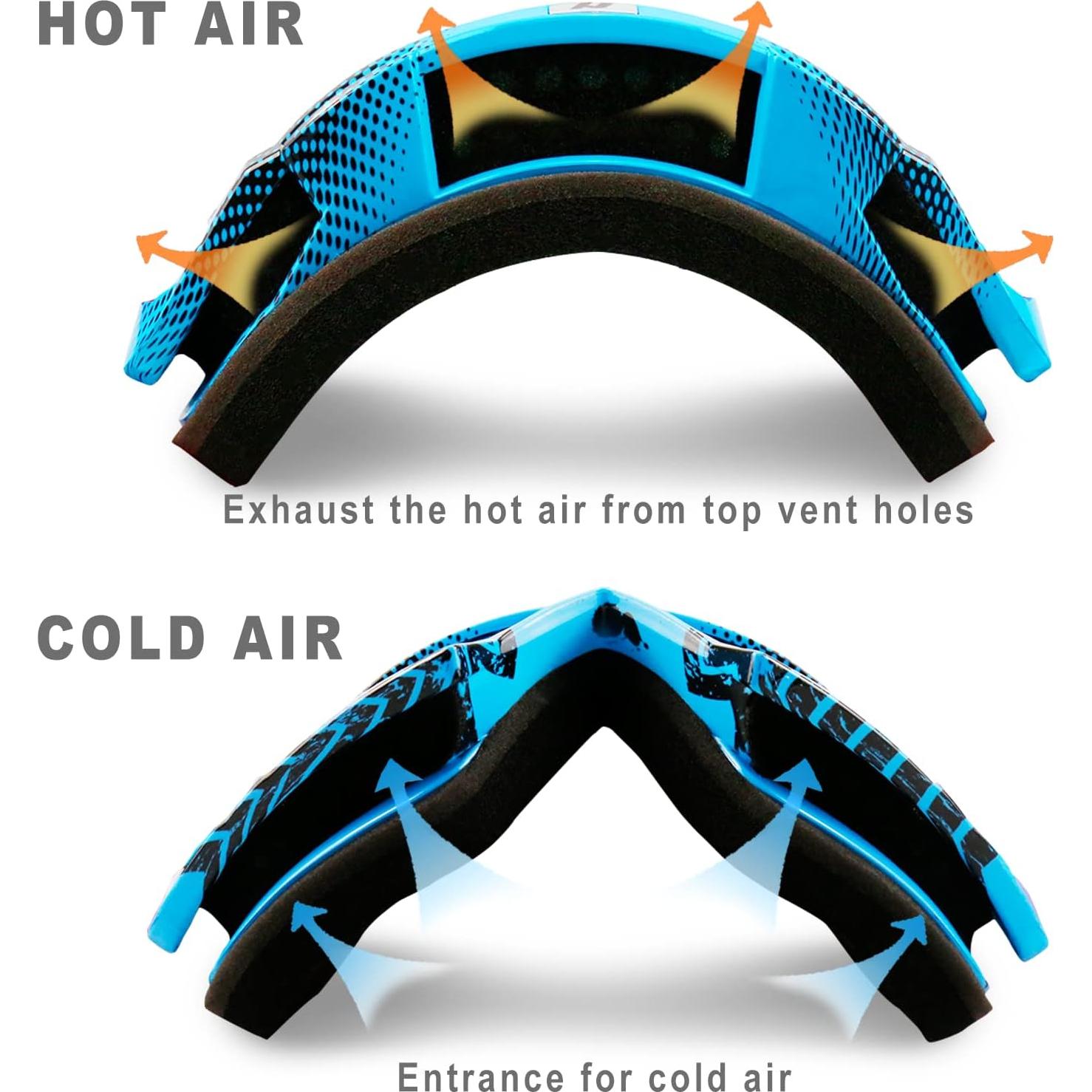 Gafas de Motocross NENKI NK-1019 Anti Niebla Azul Tinteado
