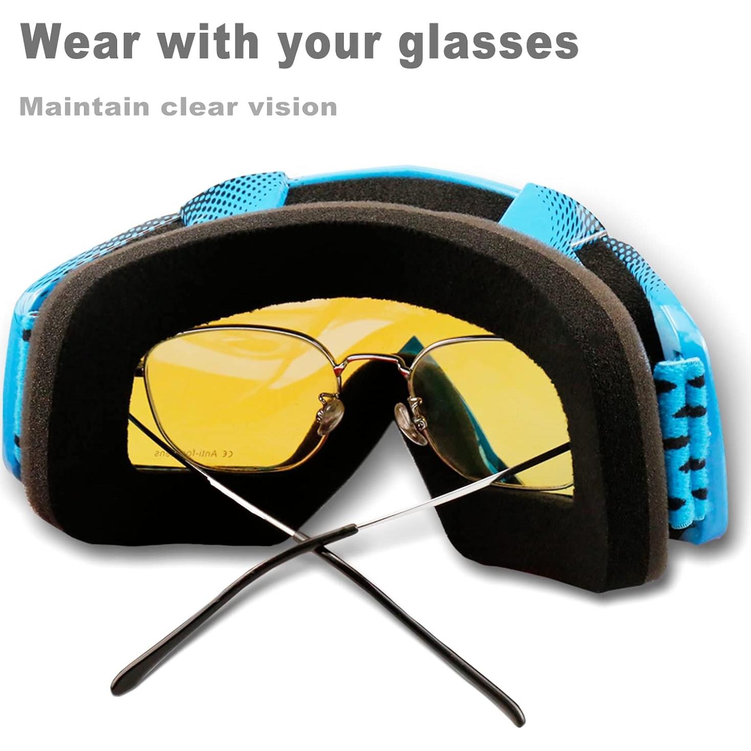 Gafas de Motocross NENKI NK-1019 Anti Niebla Azul Tinteado