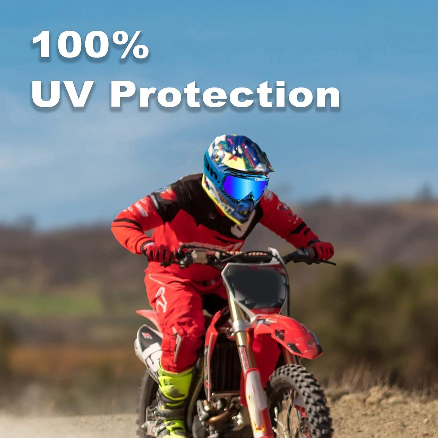 Gafas de Motocross NENKI NK-1019 Anti Niebla Azul Tinteado