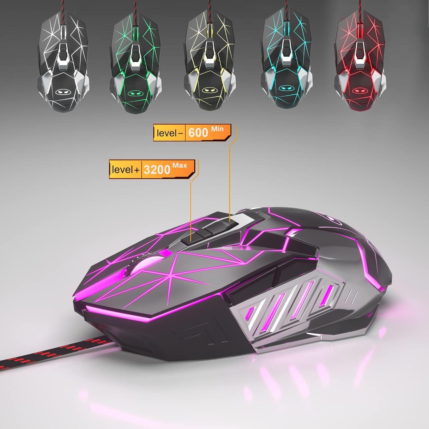 Combo Teclado y Ratón Mecánico MageGee Retro RGB Negro