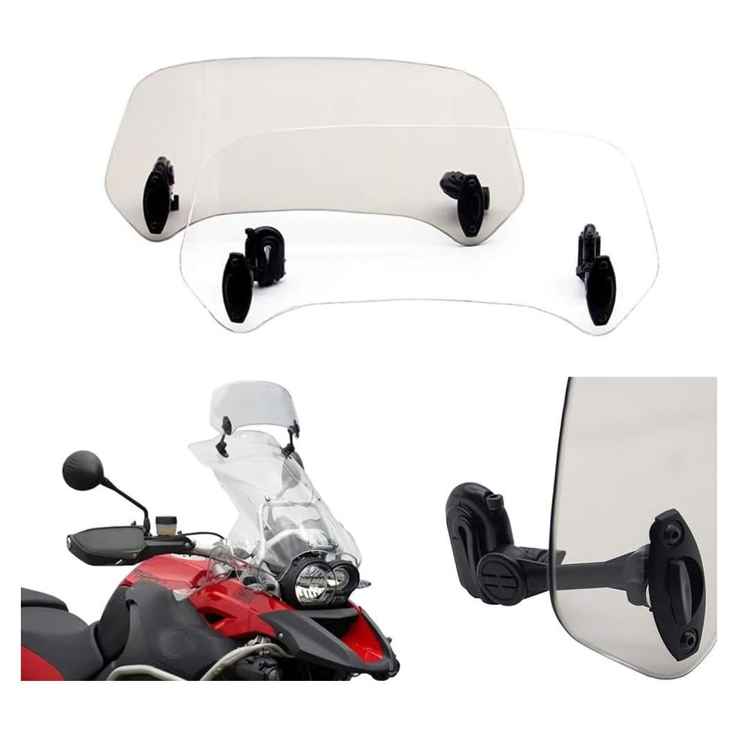 Parabrisas Ajustable Evomosa Clip-On para Motocicleta Gris