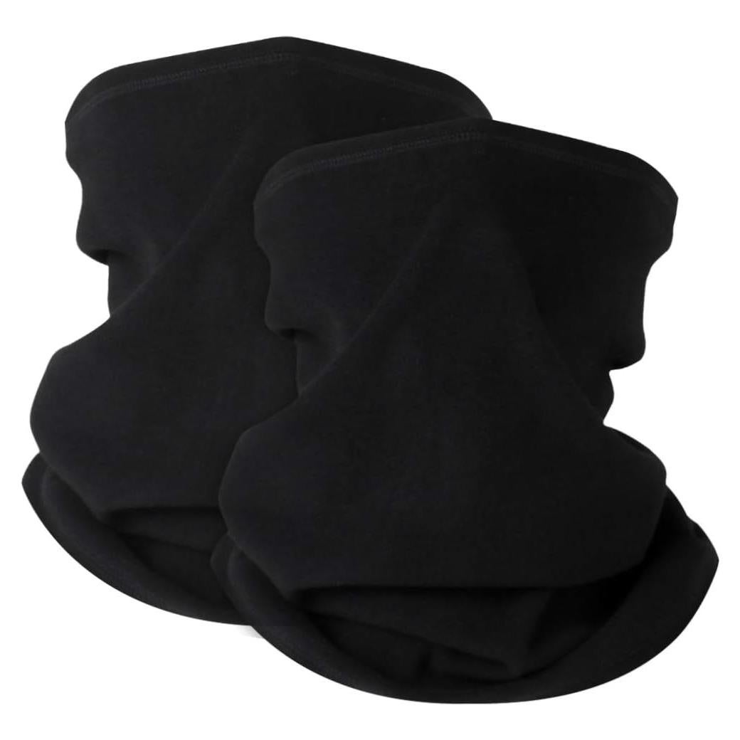 KGC 2 Pack Calentador de Cuello Gaiter Facial Invierno Negro