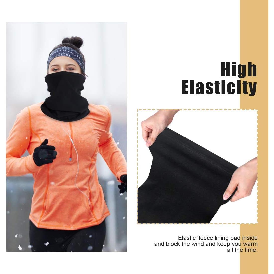 KGC 2 Pack Calentador de Cuello Gaiter Facial Invierno Negro