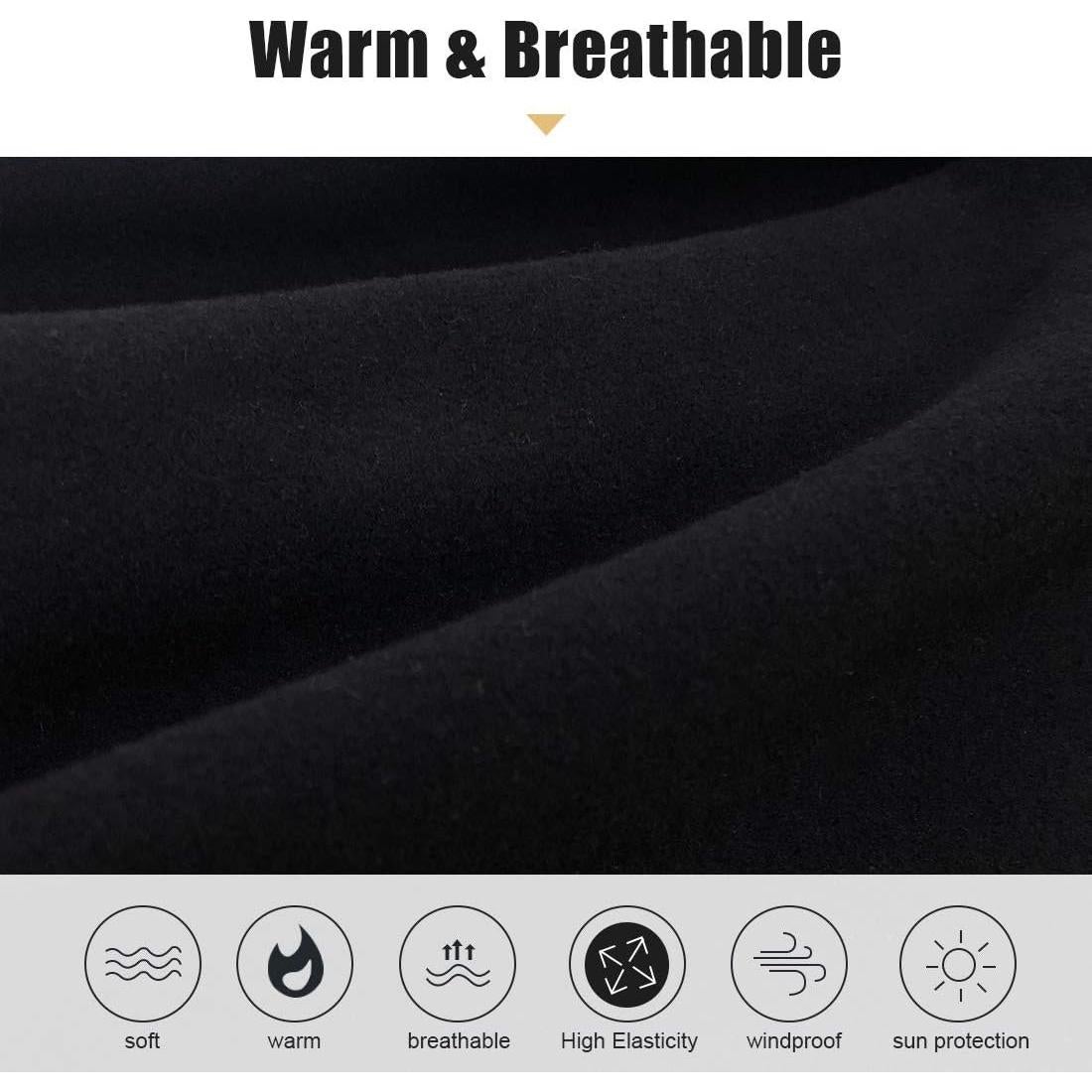 KGC 2 Pack Calentador de Cuello Gaiter Facial Invierno Negro