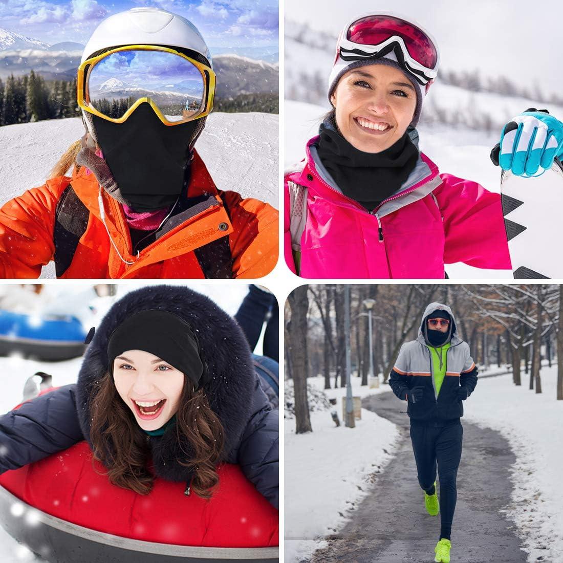 KGC 2 Pack Calentador de Cuello Gaiter Facial Invierno Negro