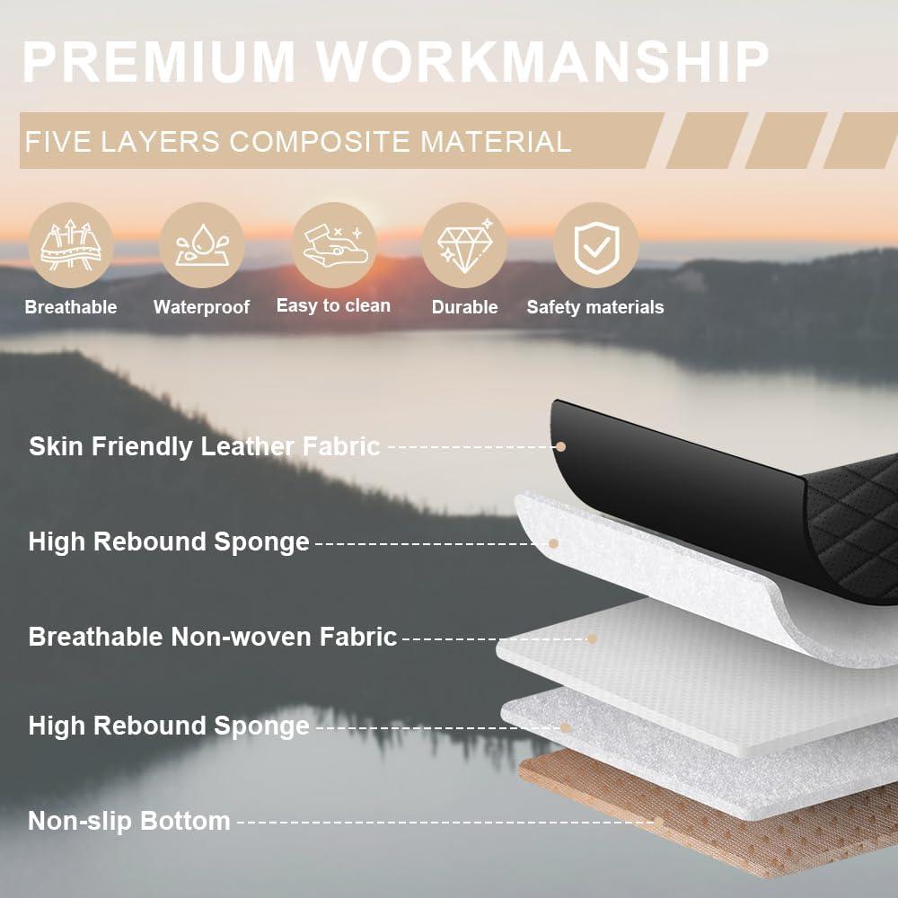 Cubiertas de Asientos de Coche XZBS Juego Completo Negro Impermeable